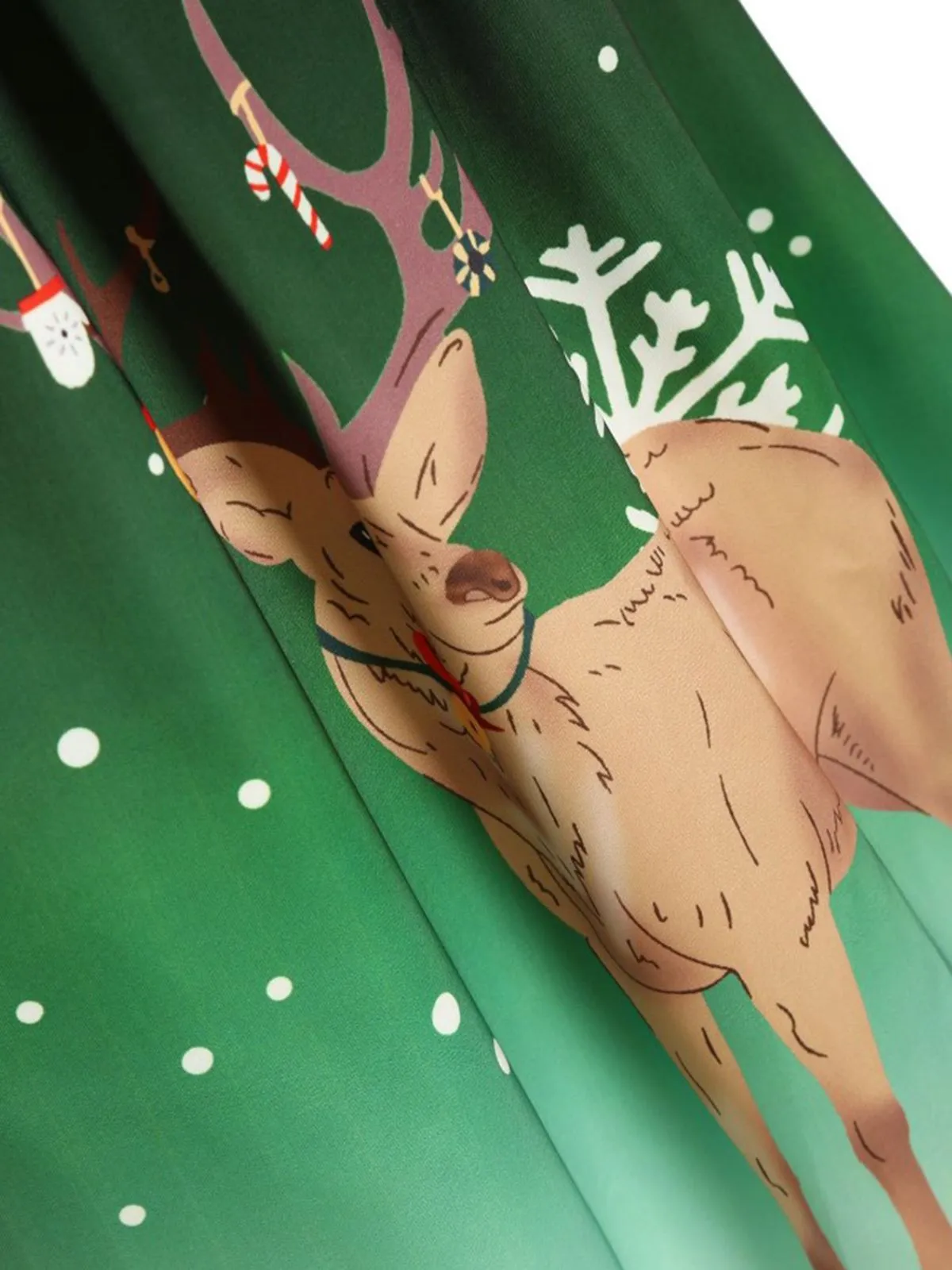 Dark Green 1950s Lace Up Christmas Dress sold by Retro Stage product image thumbnail 5