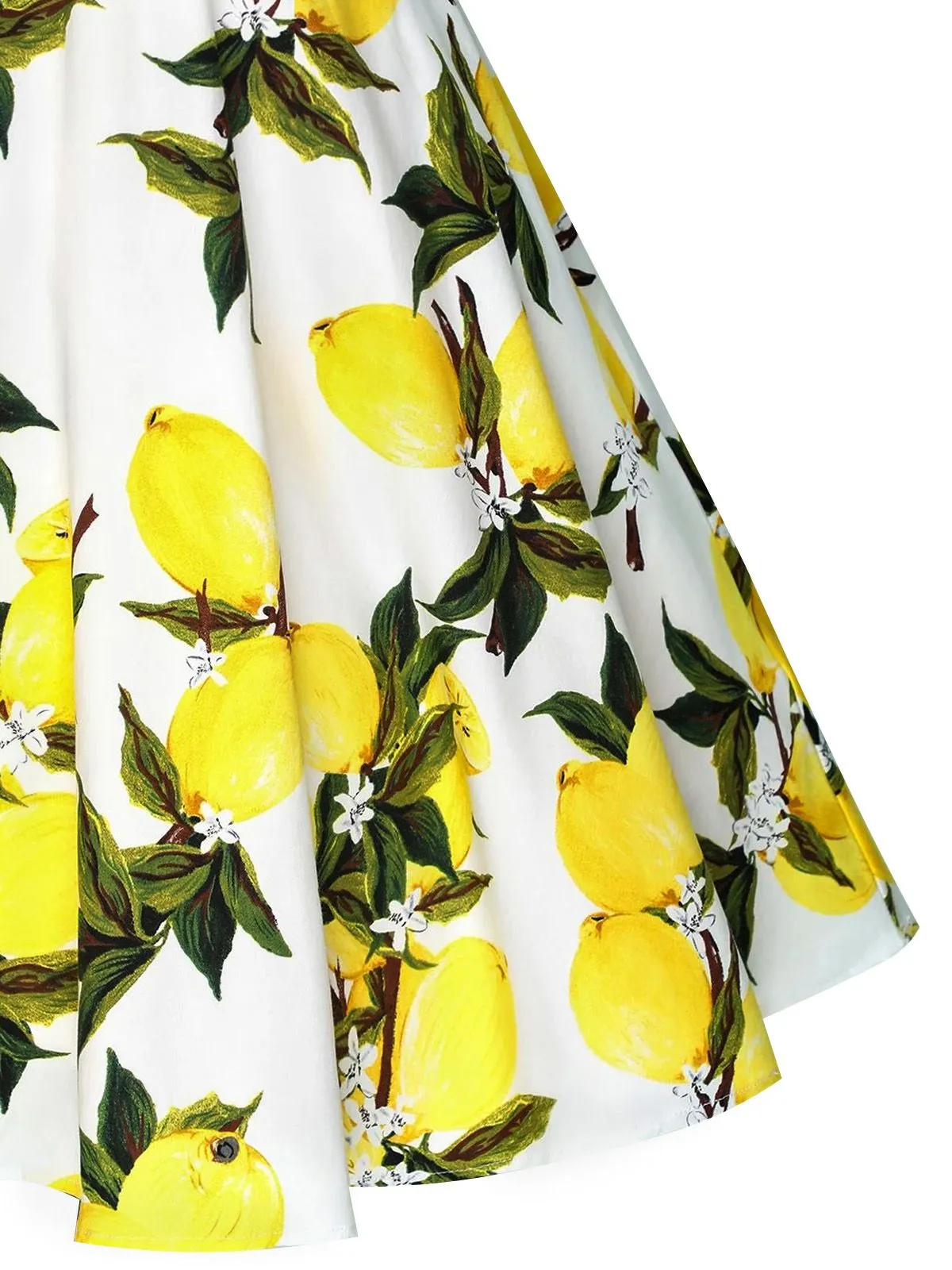 White 1950s Lemon Halter Swing Dress sold by Retro Stage product image thumbnail 4