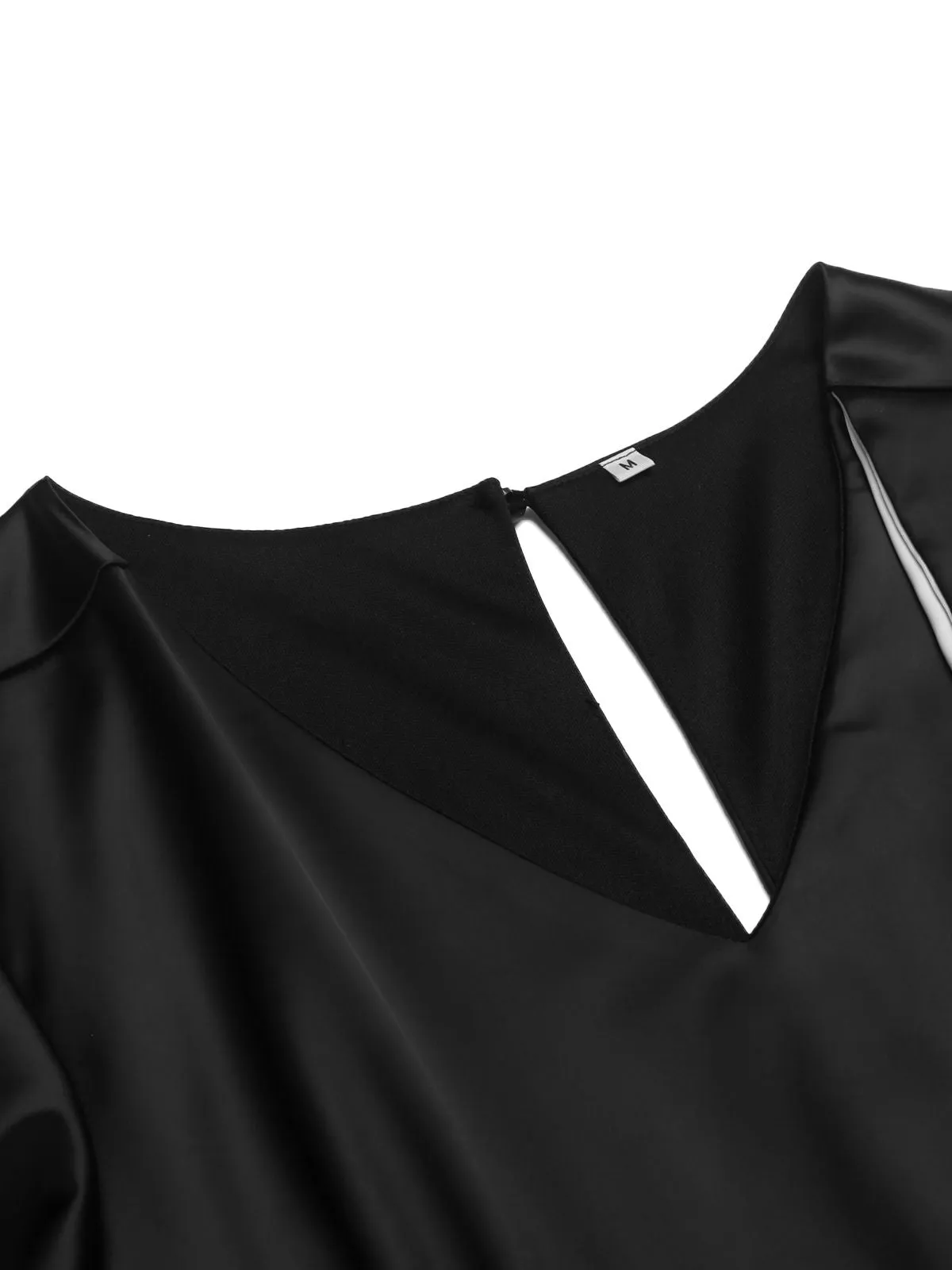 Black 1960s Patchwork Fishtail Bodycon Dress sold by Retro Stage product image thumbnail 5