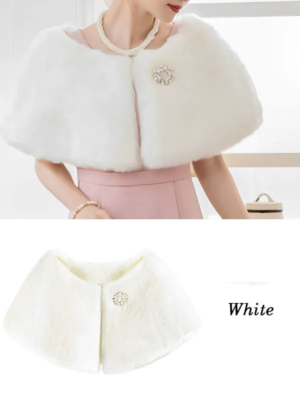 Retro Solid Rhinestone Cape With Brooch sold by Retro Stage