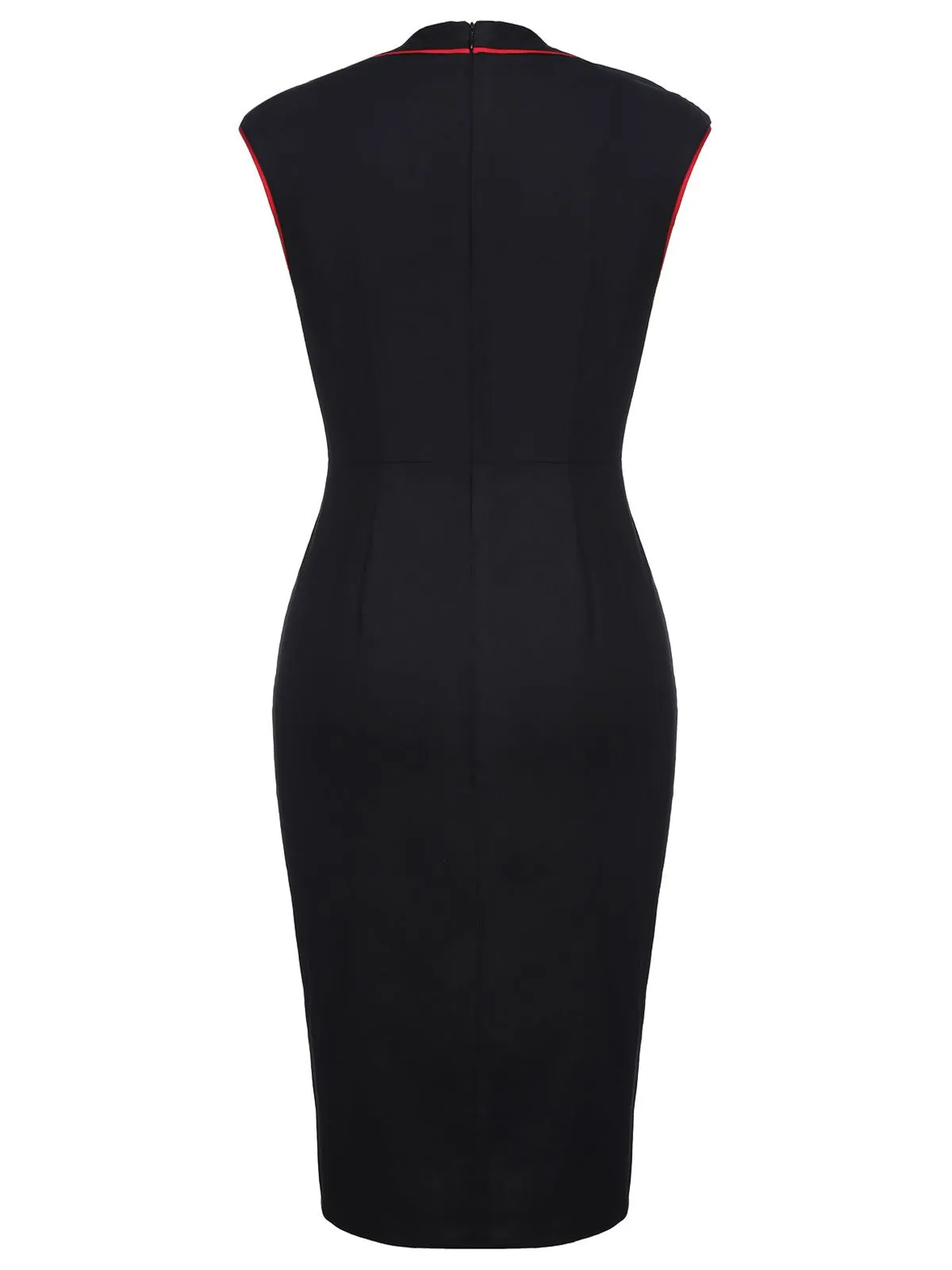 Black 1960s Patchwork Bodycon Dress sold by Retro Stage product image thumbnail 2