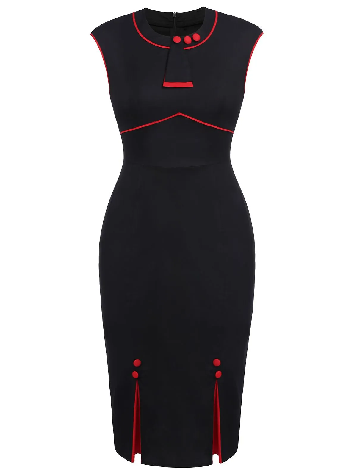 Black 1960s Patchwork Bodycon Dress sold by Retro Stage