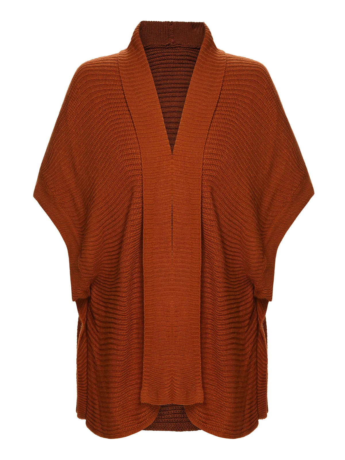 Brown 1950s Bat Sleeve Knitted Solid Cardigan sold by Retro Stage