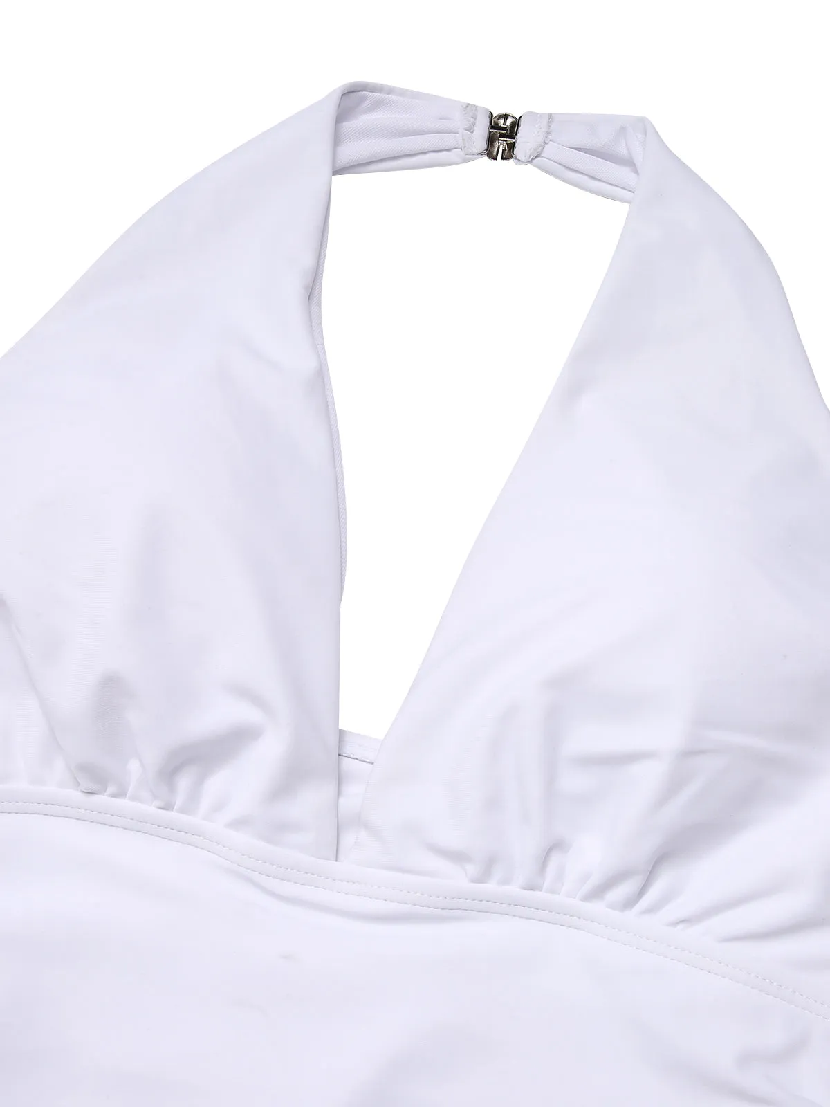 Blue & White 1950s Polka Dots Halter Swimsuit sold by Retro Stage product image thumbnail 5