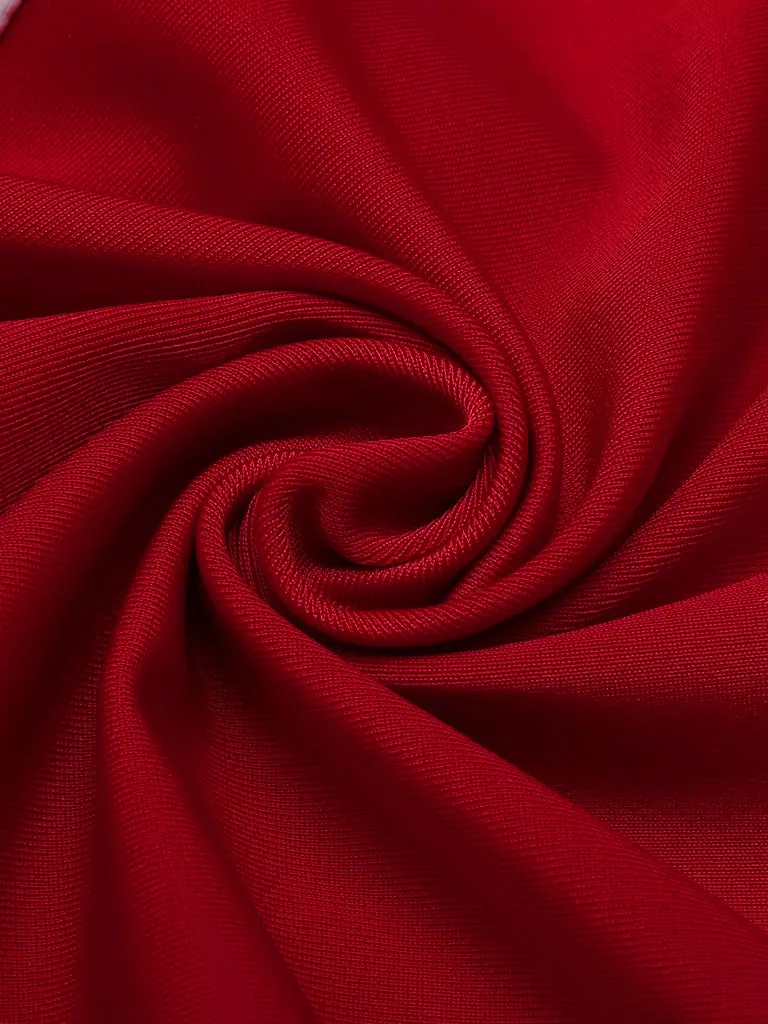 Red 1950s Strawberry Plaid Suspender Swimsuit sold by Retro Stage product image thumbnail 4