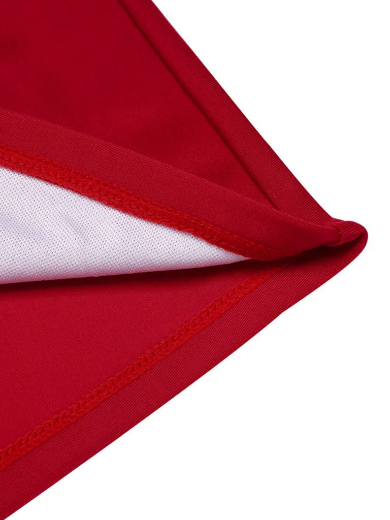 Red 1950s Strawberry Plaid Suspender Swimsuit sold by Retro Stage product image thumbnail 3