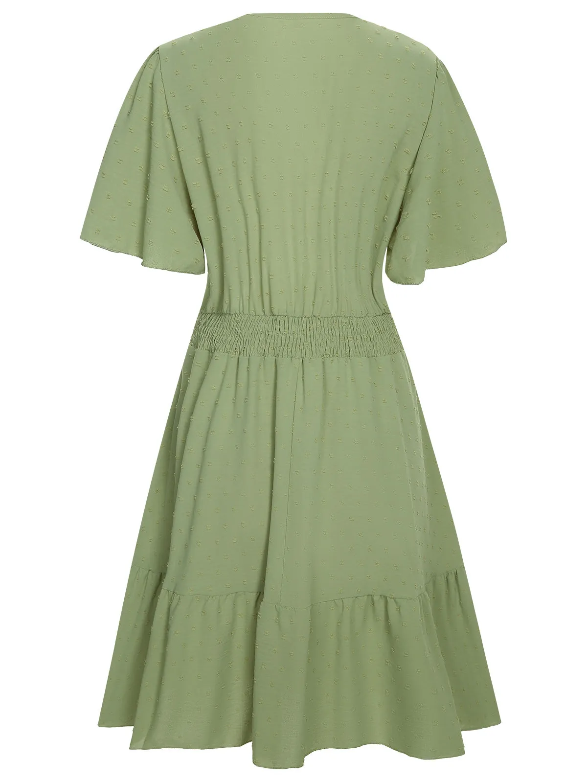 1970s Solid V-Neck Splicing Lace Flare Dress sold by Retro Stage product image thumbnail 2