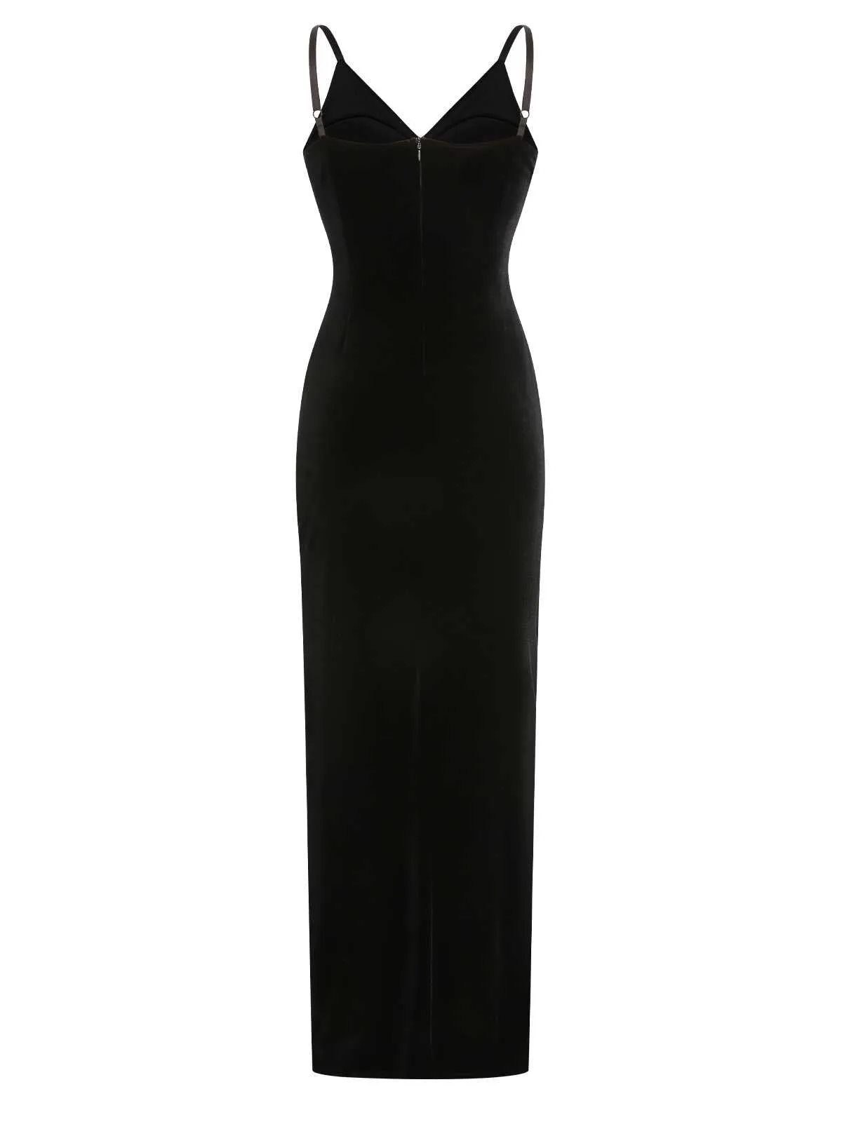 Black 1960s Spaghetti Strap Velvet Beading Dress sold by Retro Stage product image thumbnail 4