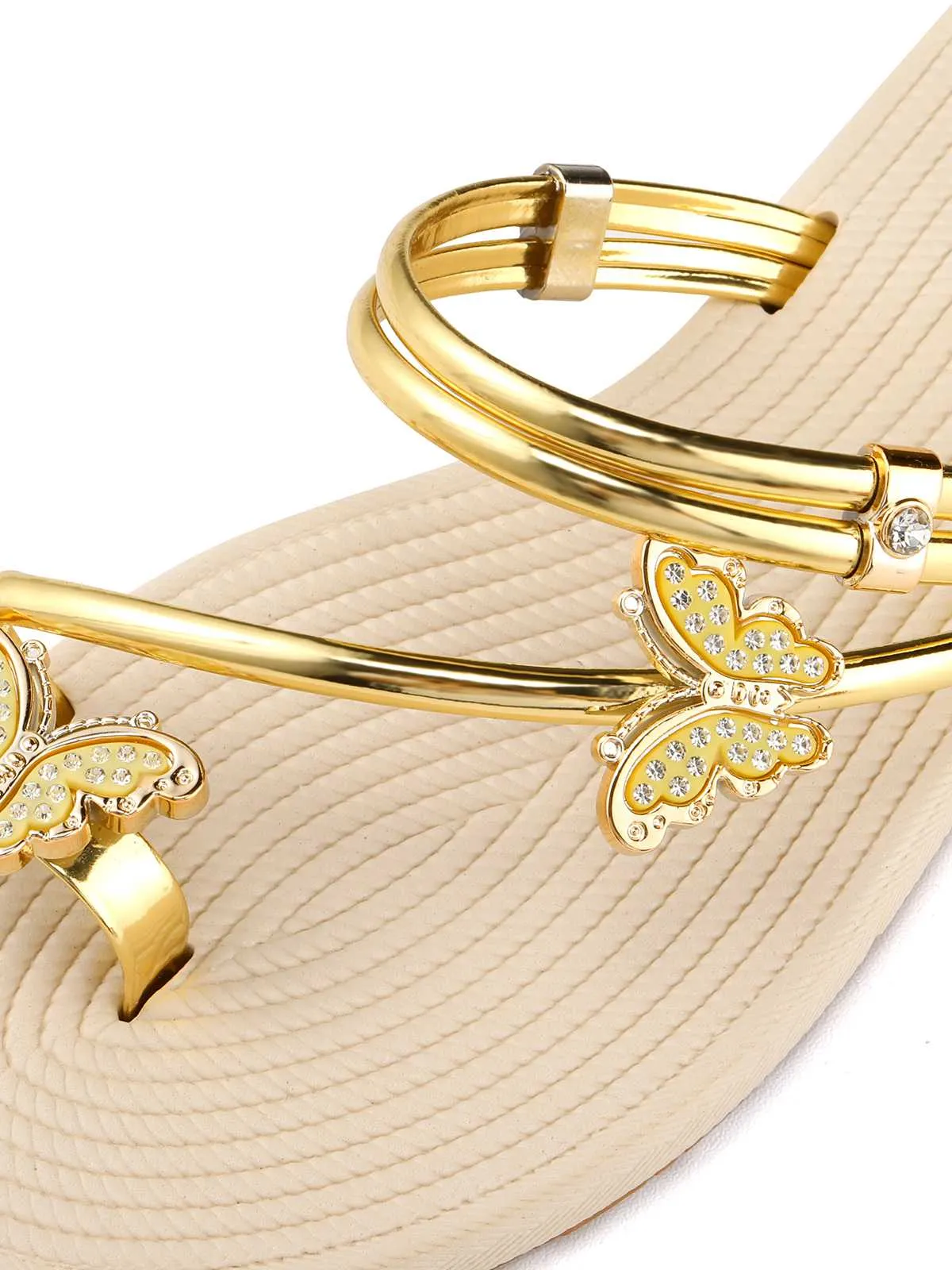 Khaki Butterfly Beach Flat Sandals sold by Retro Stage product image thumbnail 4