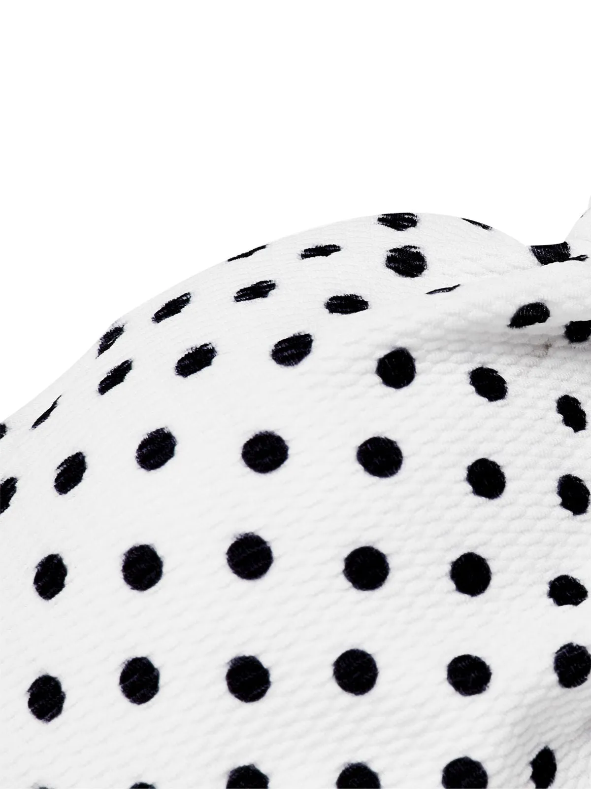 White 1940s Polka Dot Lace Up Halter Swimsuit sold by Retro Stage product image thumbnail 4