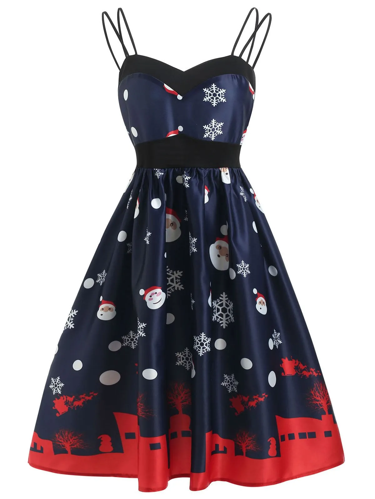 Blue 1950s Santa Claus Snowfall Dress sold by Retro Stage