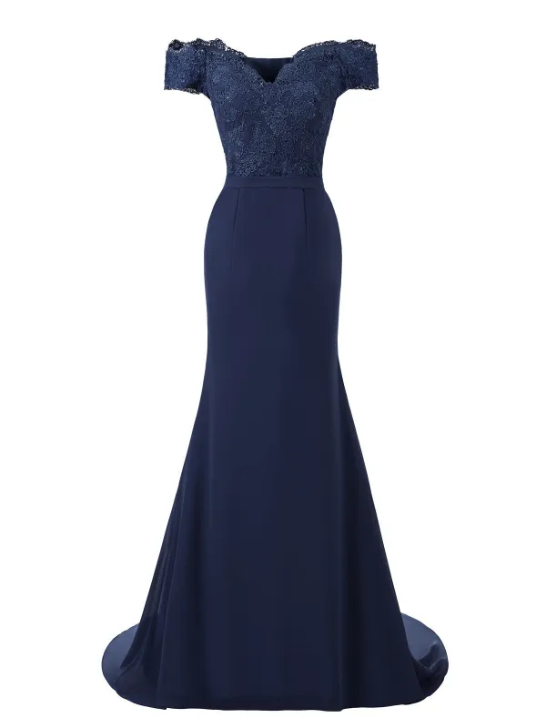 1930s Vintage Chiffon Off Shoulder Maxi Dress sold by Retro Stage