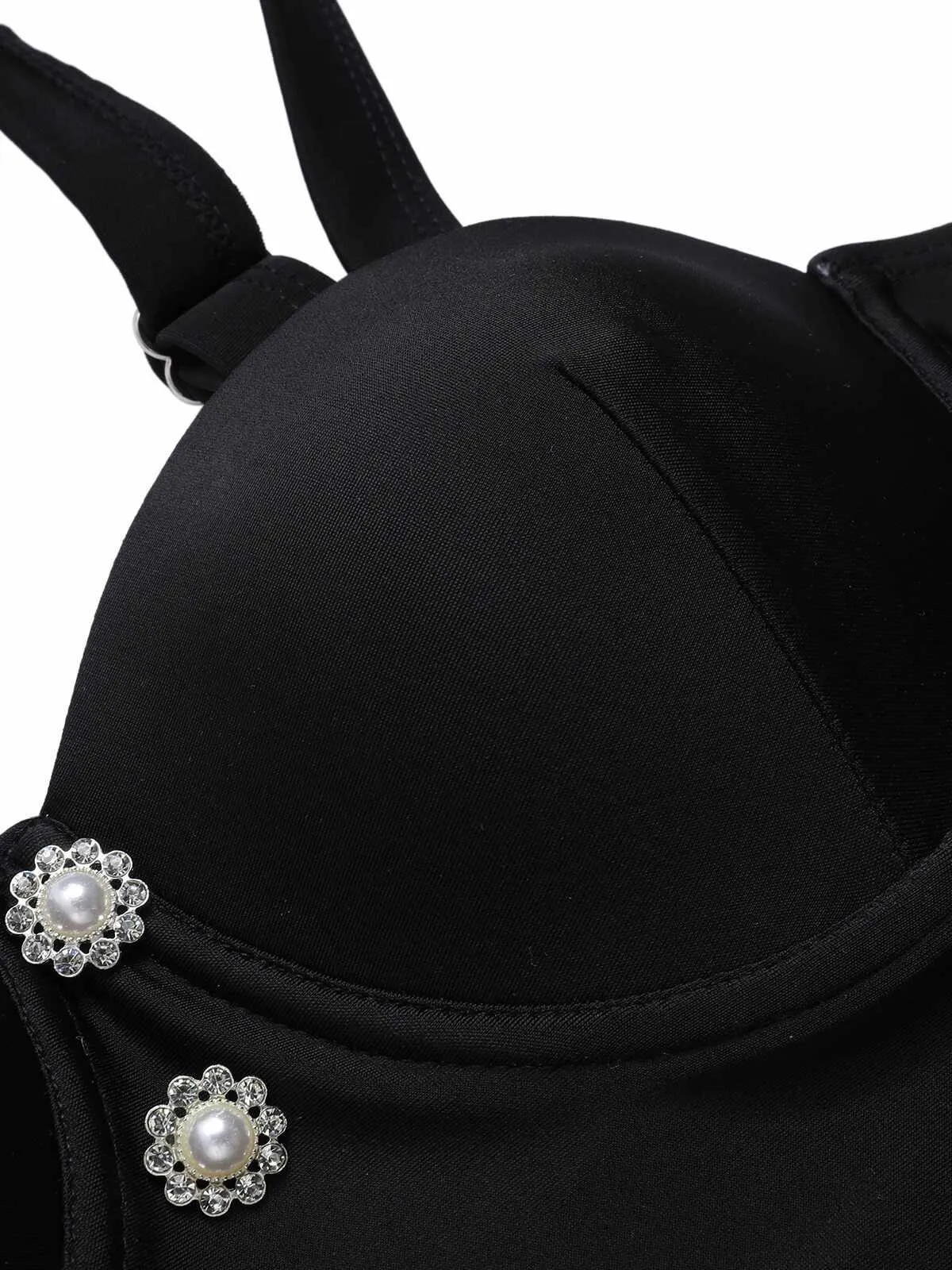 Black 1960s Polka Dots Mesh Swimsuit sold by Retro Stage product image thumbnail 5