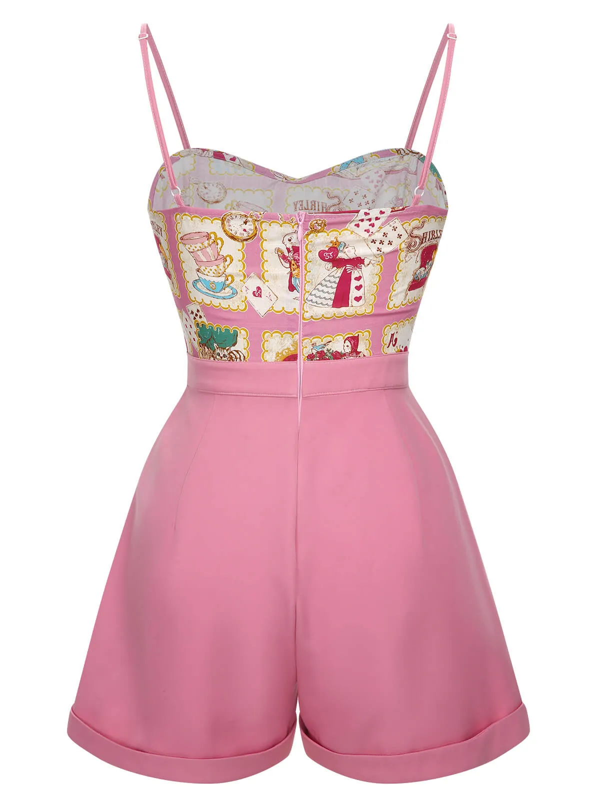 Pink 1950s Cartoon Pattern Spaghetti Strap Romper sold by Retro Stage product image thumbnail 4