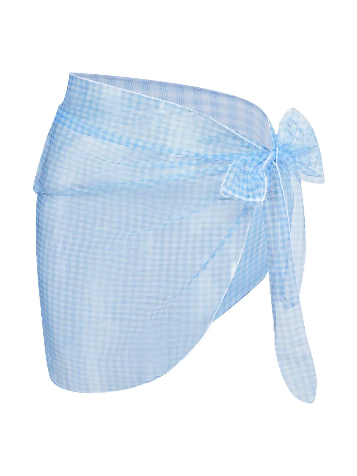 Blue 1950s Plaids Mesh Cover-Up sold by Retro Stage product image thumbnail 2