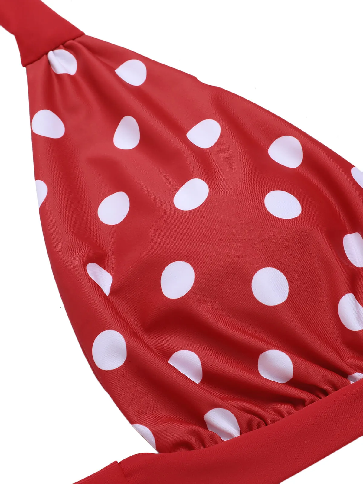 Red 1950s Polka Dot Halter Separate Swimsuit sold by Retro Stage product image thumbnail 5