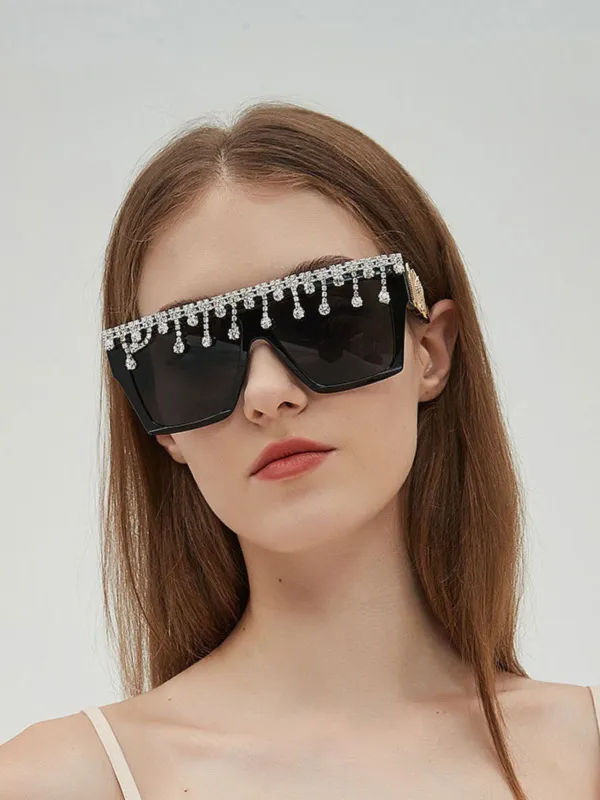 Retro Black Large Frame Diamond Sunglasses sold by Retro Stage