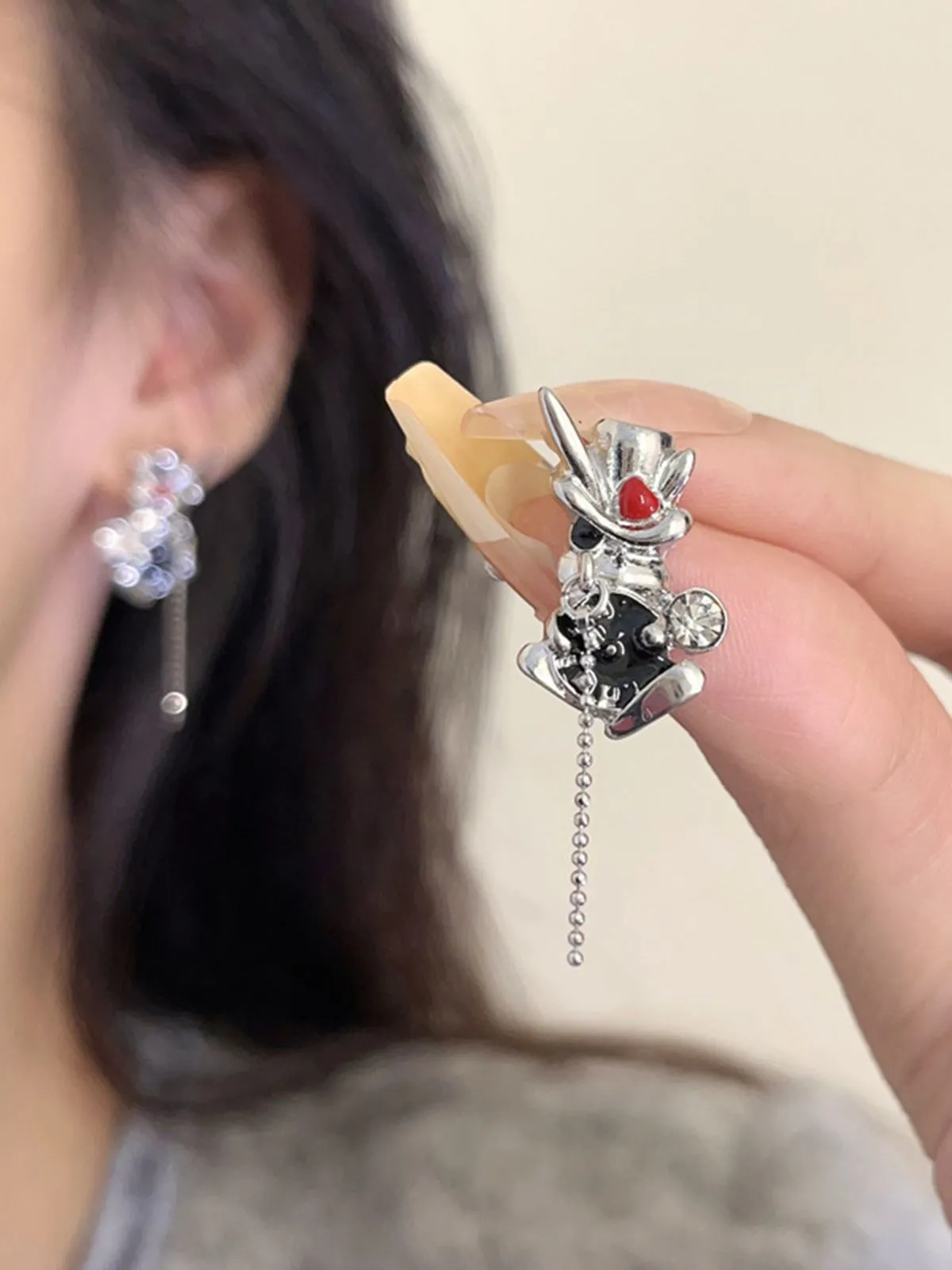 Playful Rabbit Alloy Stud Earrings sold by Retro Stage product image thumbnail 5