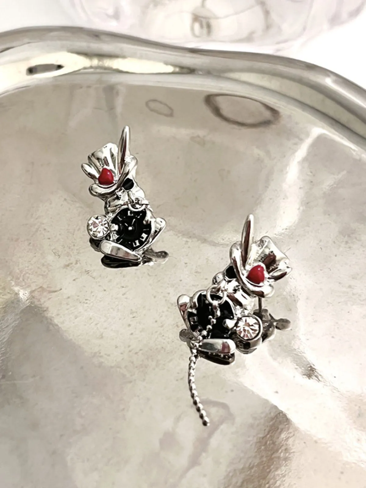 Playful Rabbit Alloy Stud Earrings sold by Retro Stage product image thumbnail 4