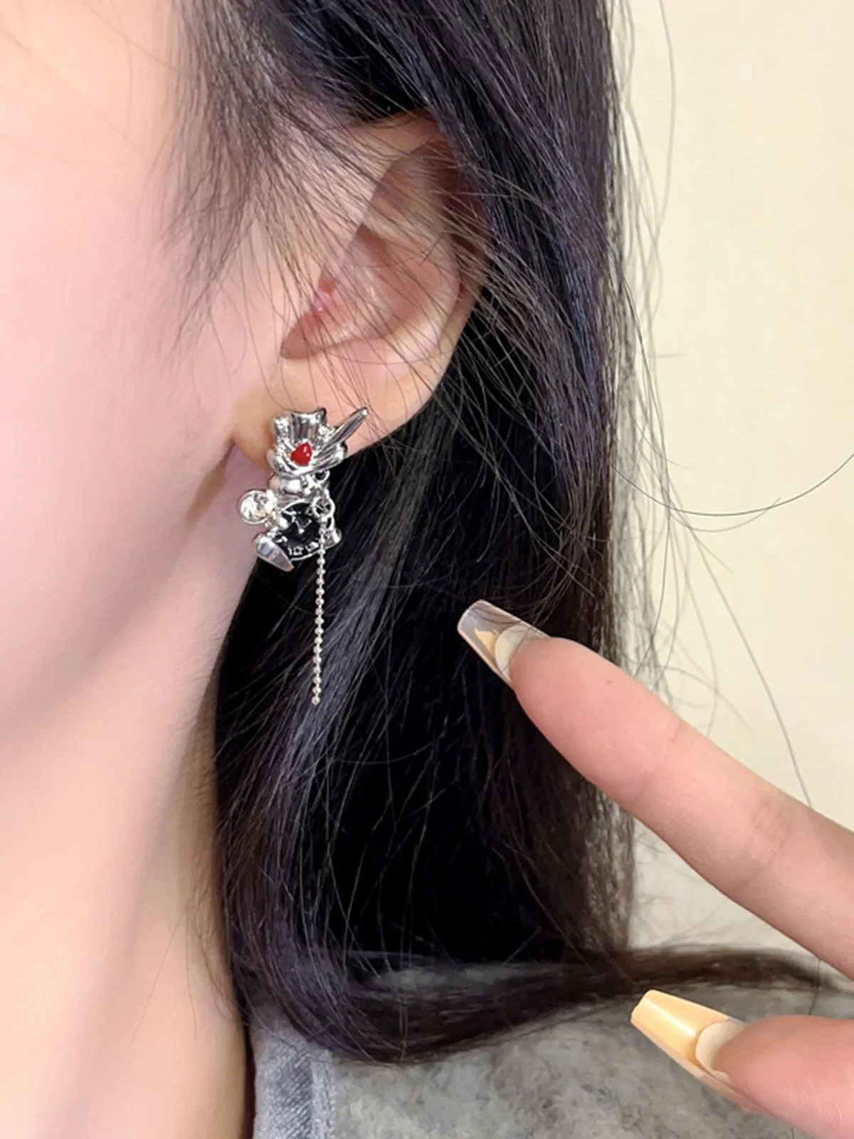 Playful Rabbit Alloy Stud Earrings sold by Retro Stage product image thumbnail 2