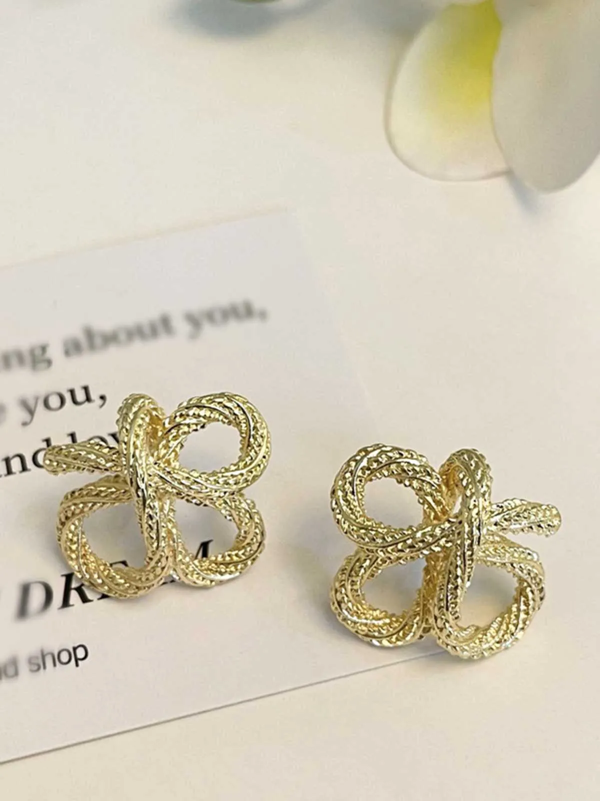 Retro Gold Knot Earrings sold by Retro Stage product image thumbnail 3
