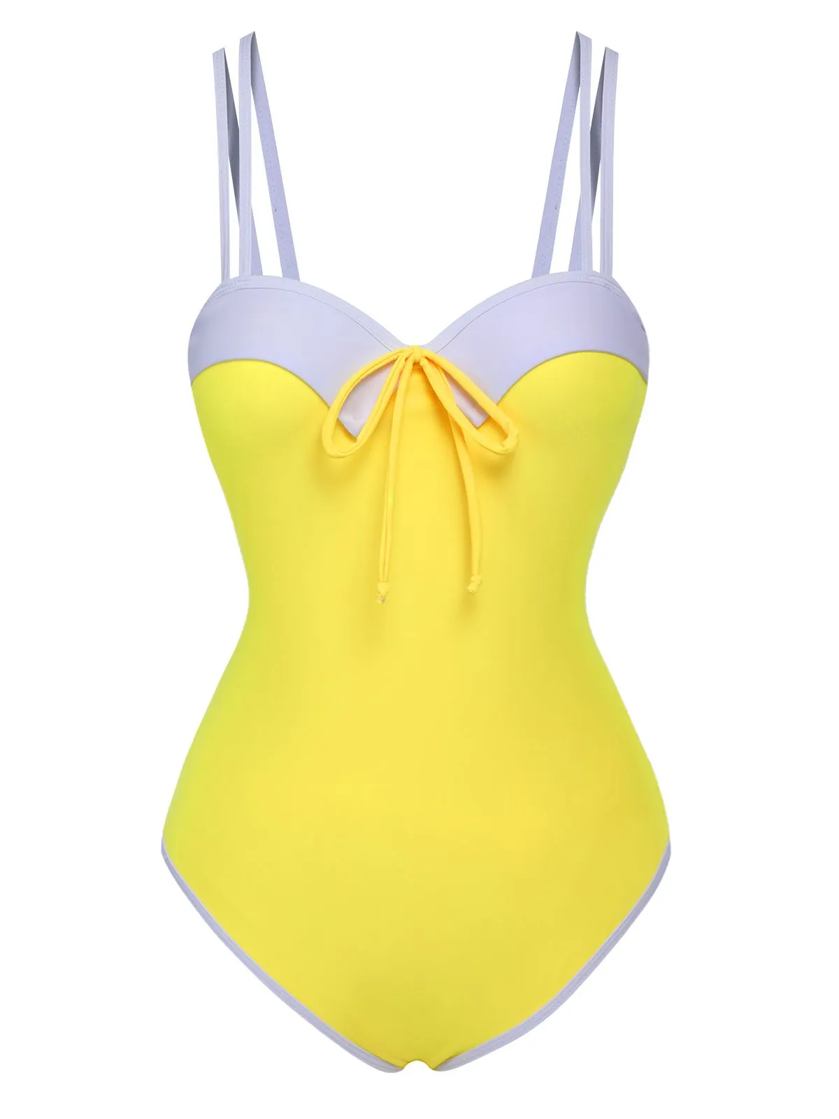 Yellow 1950s Suspender Swimsuit & Daisy Cover-Up sold by Retro Stage product image thumbnail 2