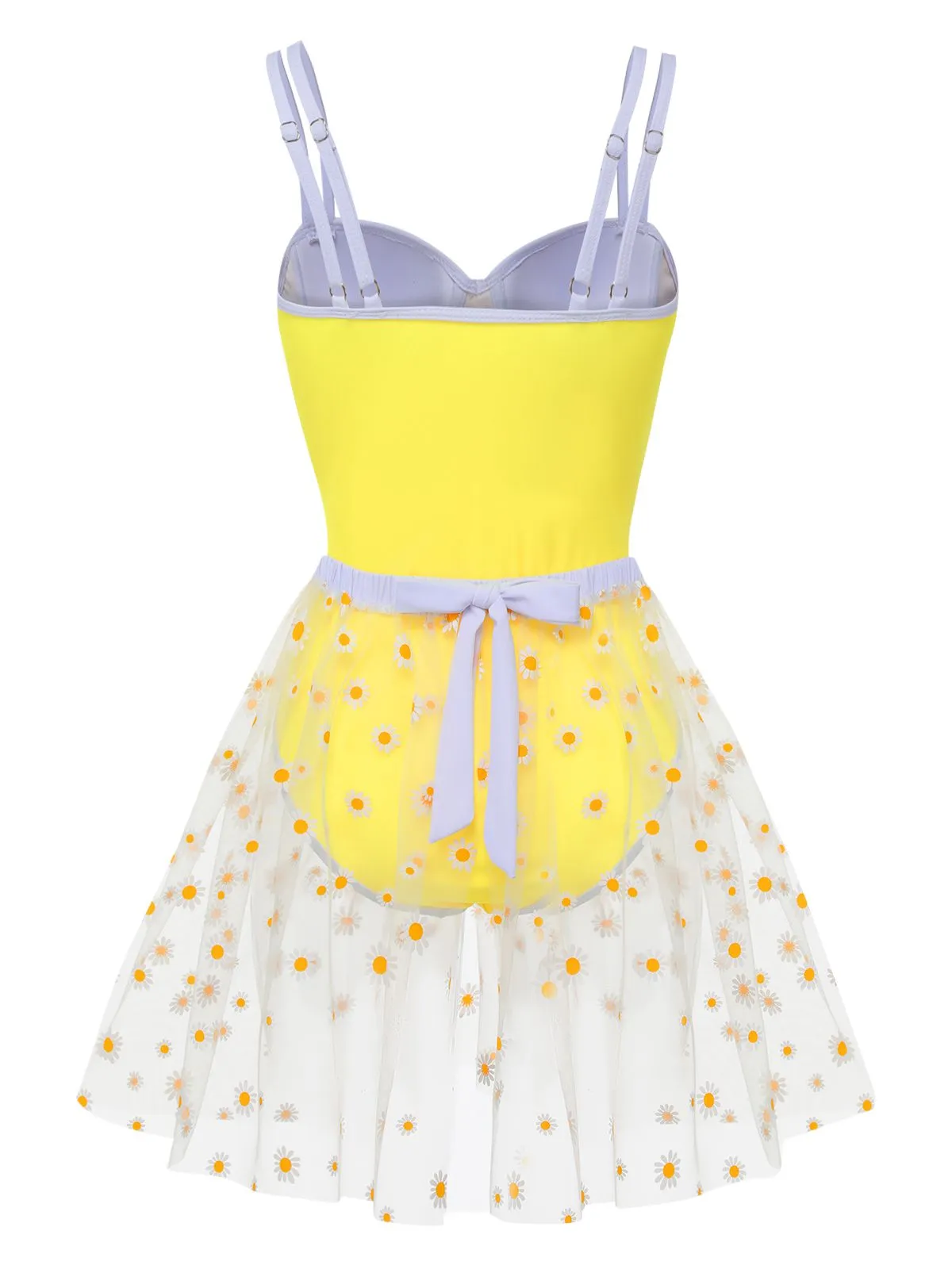 Yellow 1950s Suspender Swimsuit & Daisy Cover-Up sold by Retro Stage product image thumbnail 5