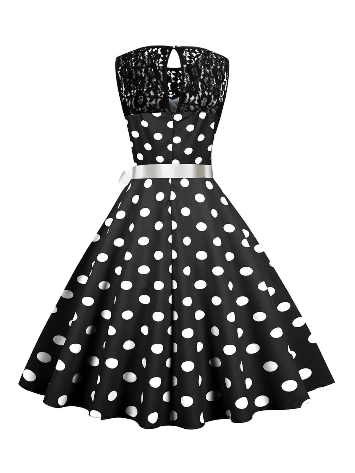 1950s Polka Dot Lace Patchwork Dress sold by Retro Stage product image thumbnail 3