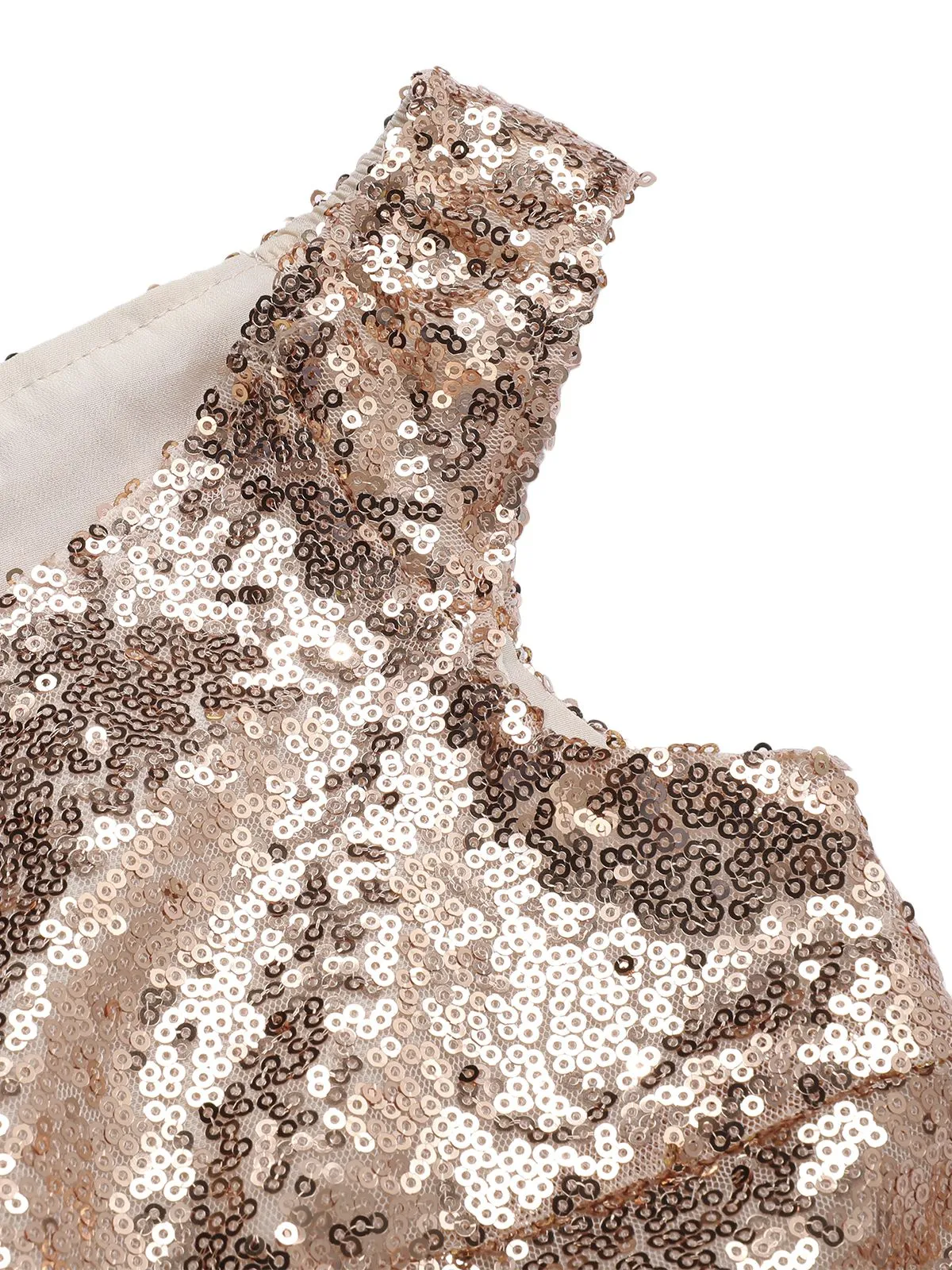 Champagne 1950s Sequined Off-shoulder Dress sold by Retro Stage product image thumbnail 5