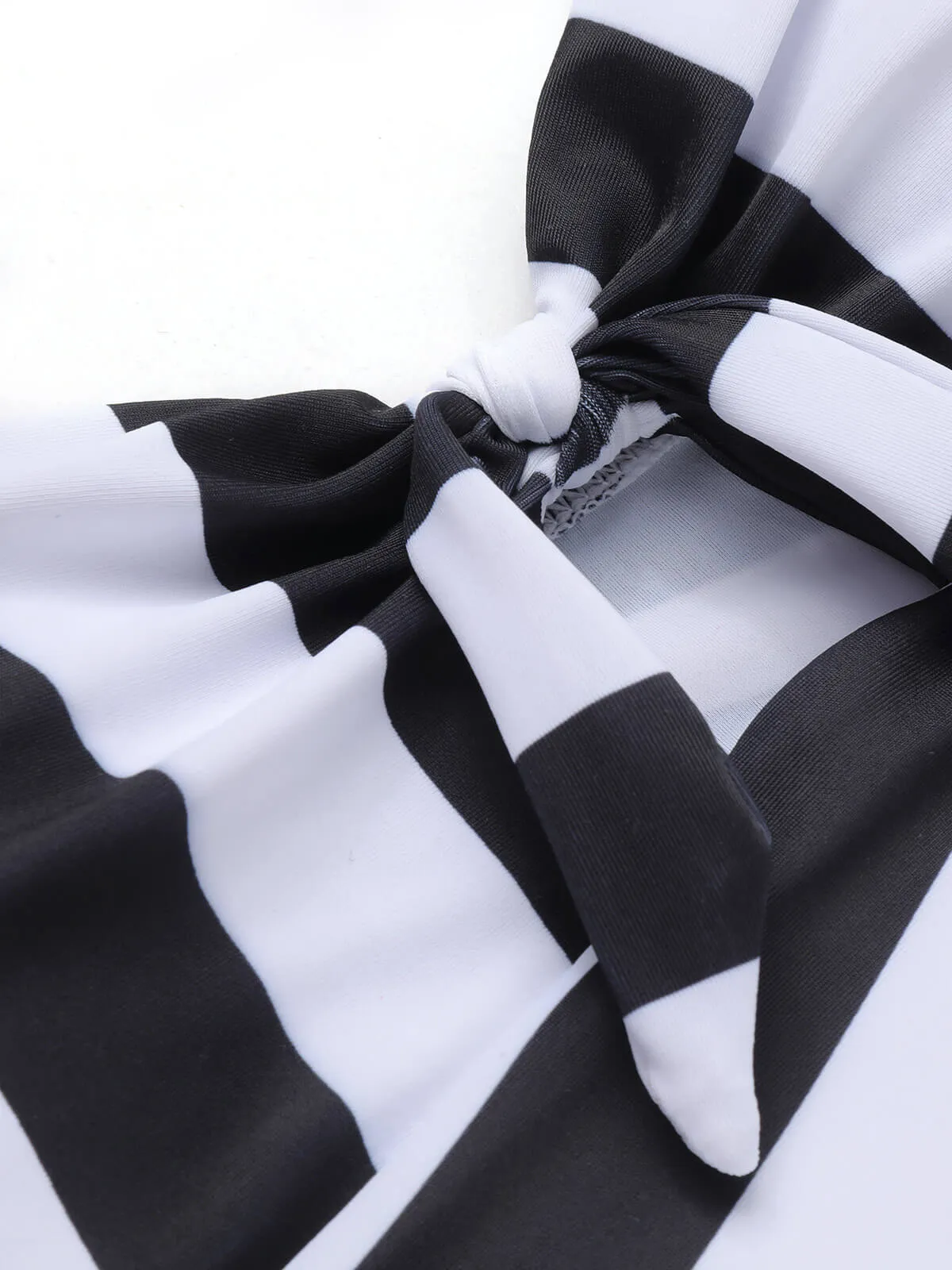 Black & White 1950s Barbie Stripes Halter Swimsuit sold by Retro Stage product image thumbnail 5