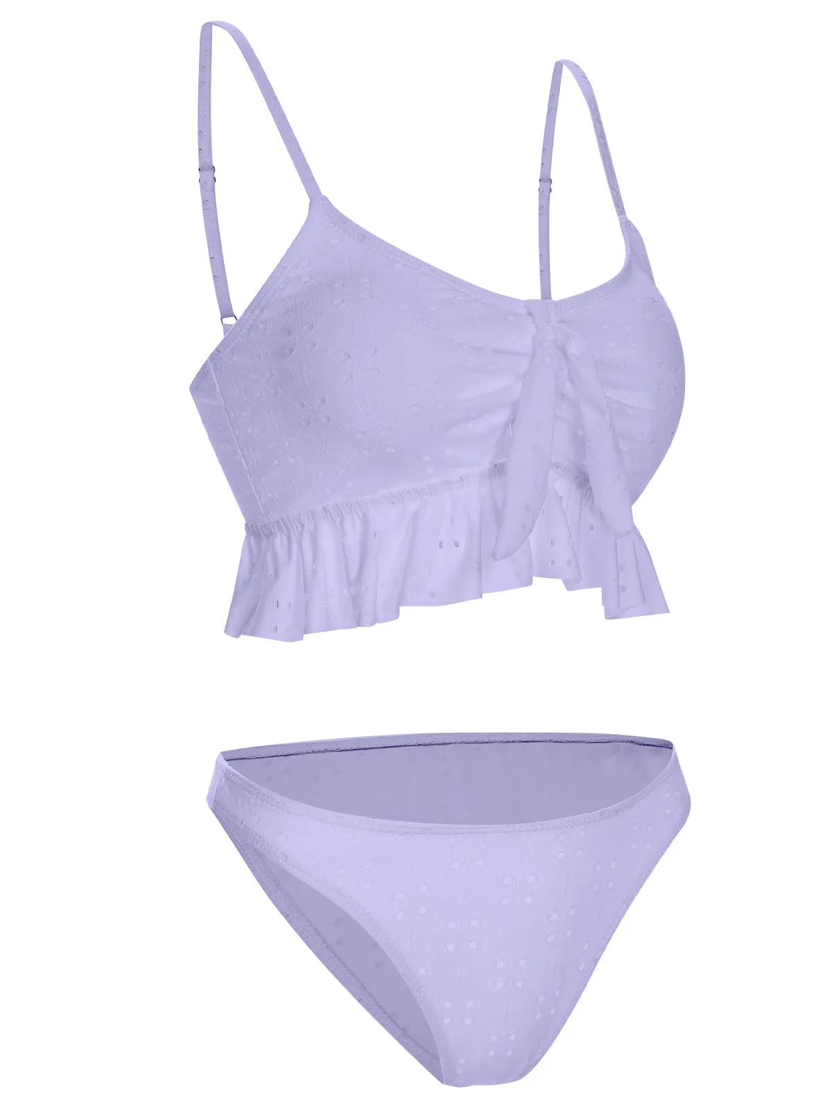 1950s Spaghetti Strap Solid Ruffles Swimsuit & Cover-Up sold by Retro Stage product image thumbnail 5