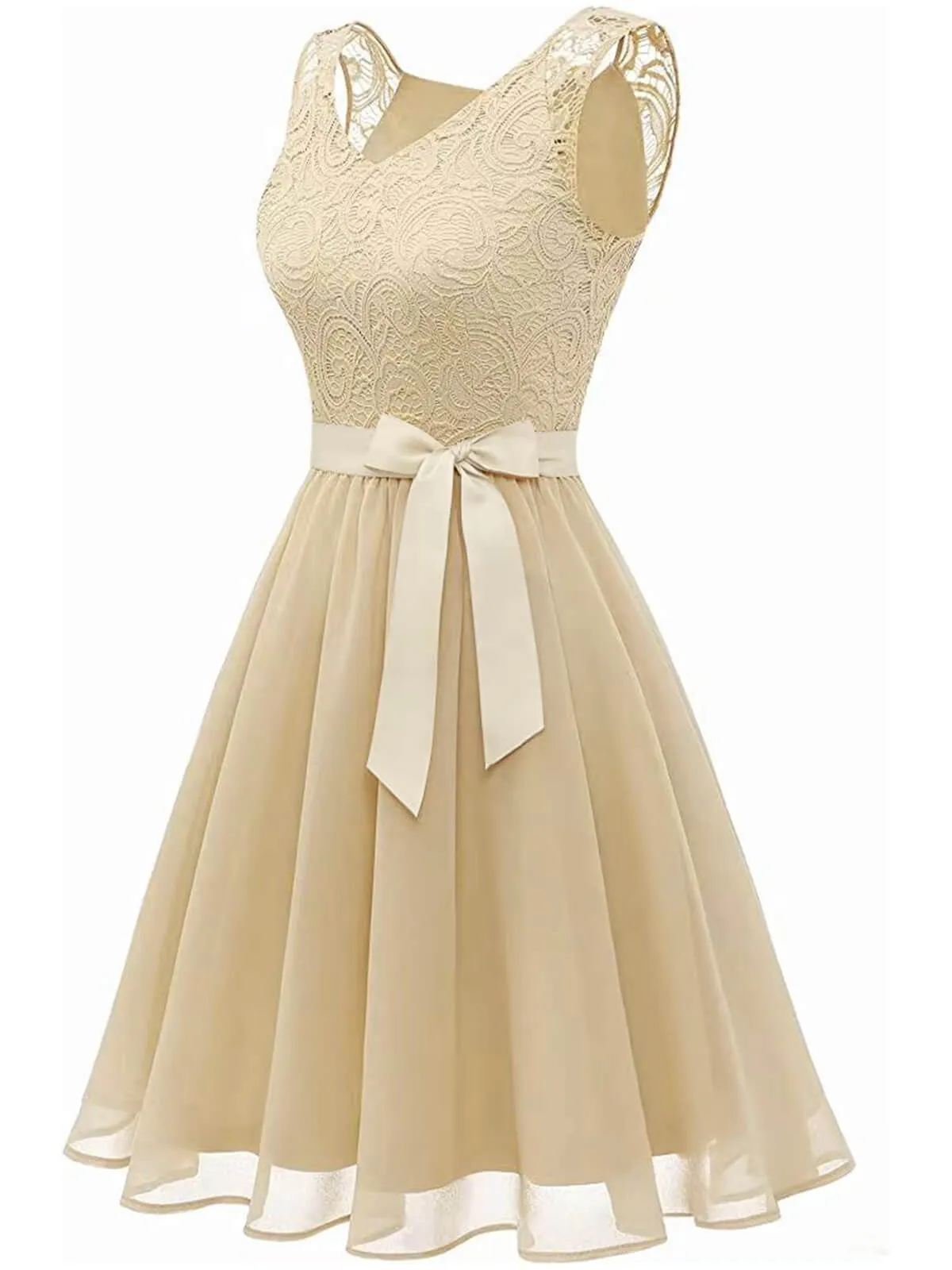 1940s Solid Lace Chiffon Patchwork Dress sold by Retro Stage product image thumbnail 2