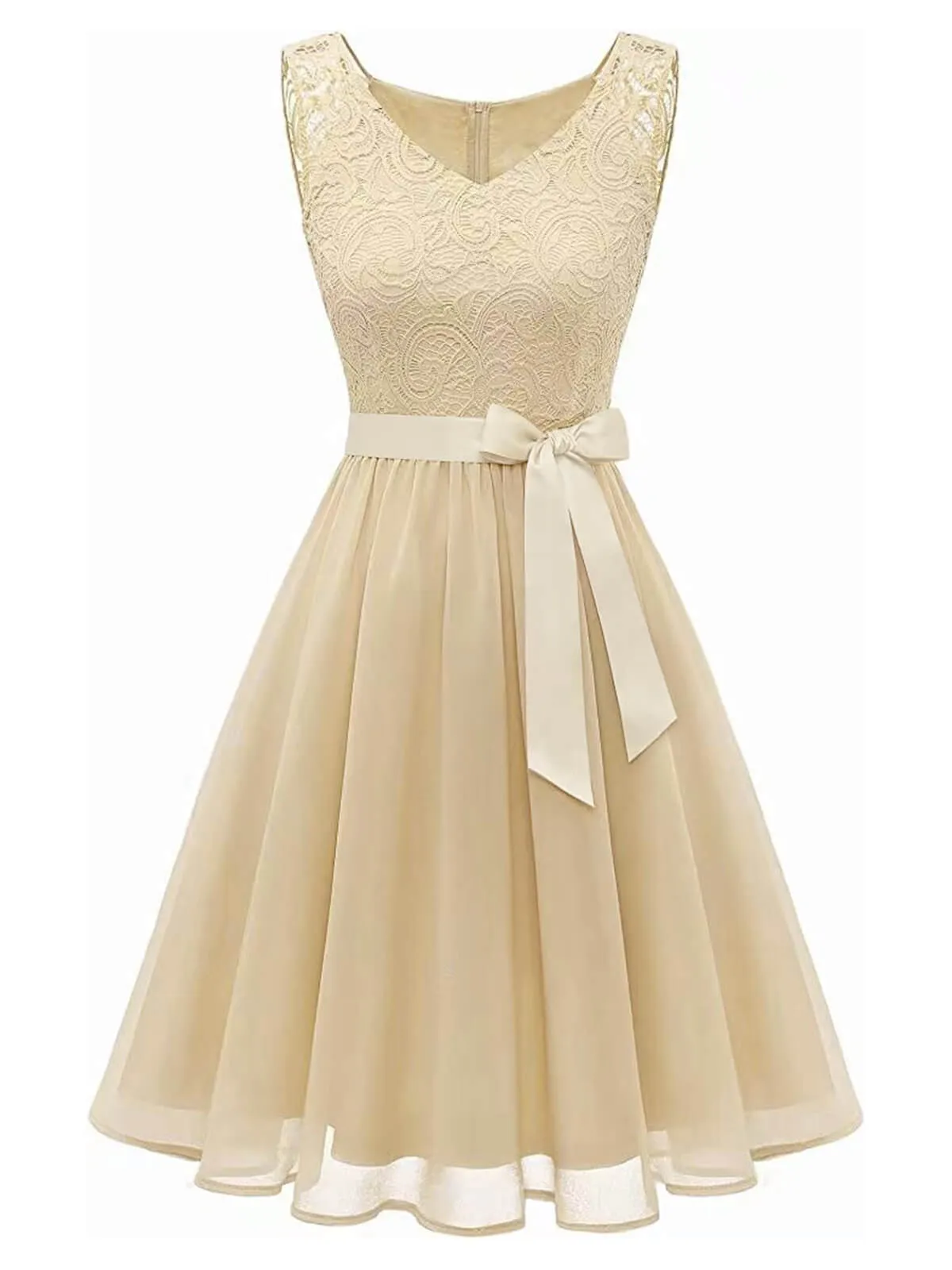 1940s Solid Lace Chiffon Patchwork Dress sold by Retro Stage