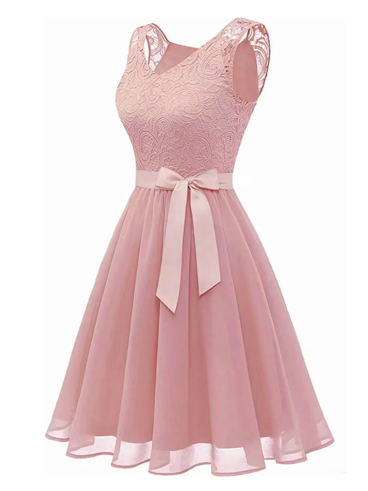 1940s Solid Lace Chiffon Patchwork Dress sold by Retro Stage product image thumbnail 5