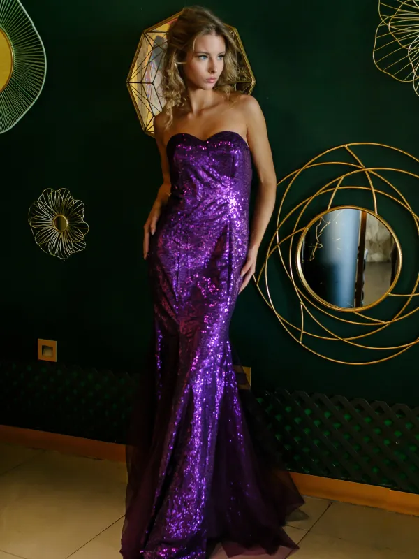 1930s Vintage Sequin Strapless Dress sold by Retro Stage