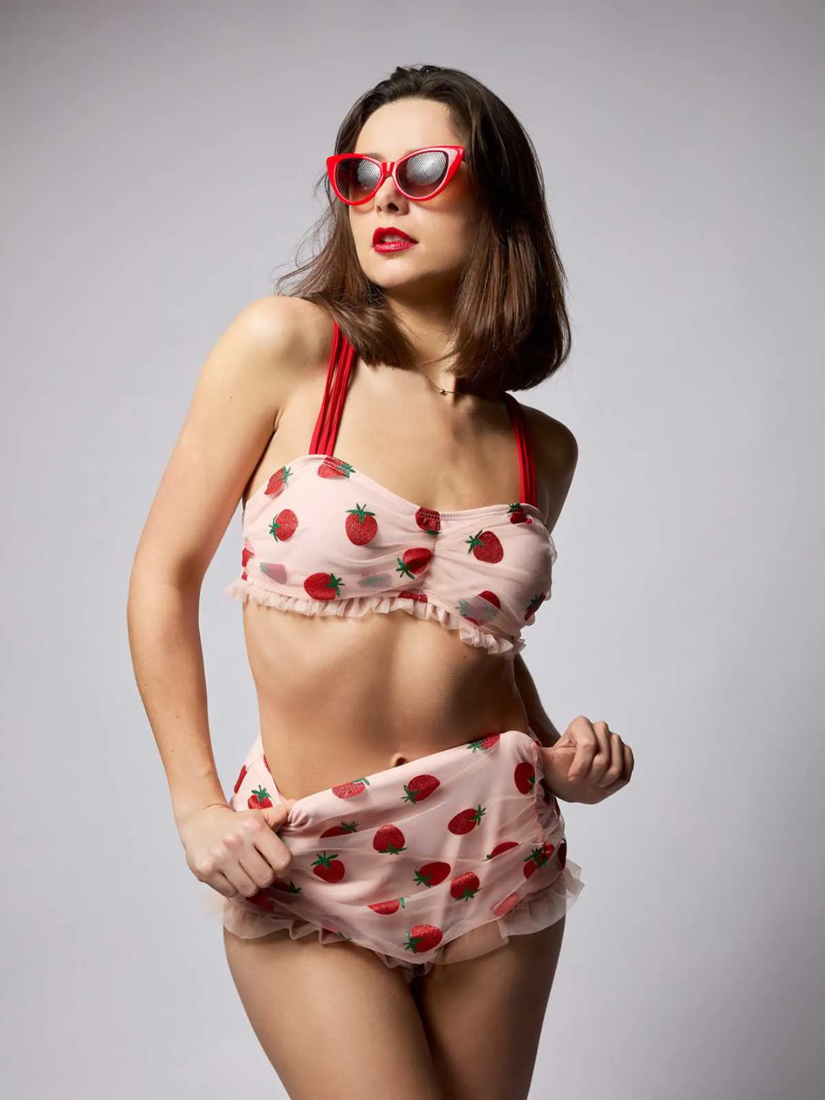 Lace Strawberry Cami Tankini Set sold by Retro Stage product image thumbnail 3