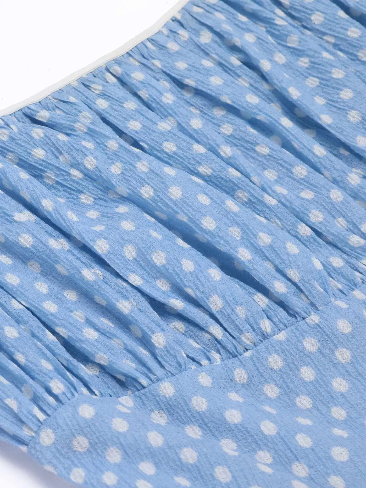 Sky Blue 1950s Strap Polka Dot Swing Dress sold by Retro Stage product image thumbnail 5