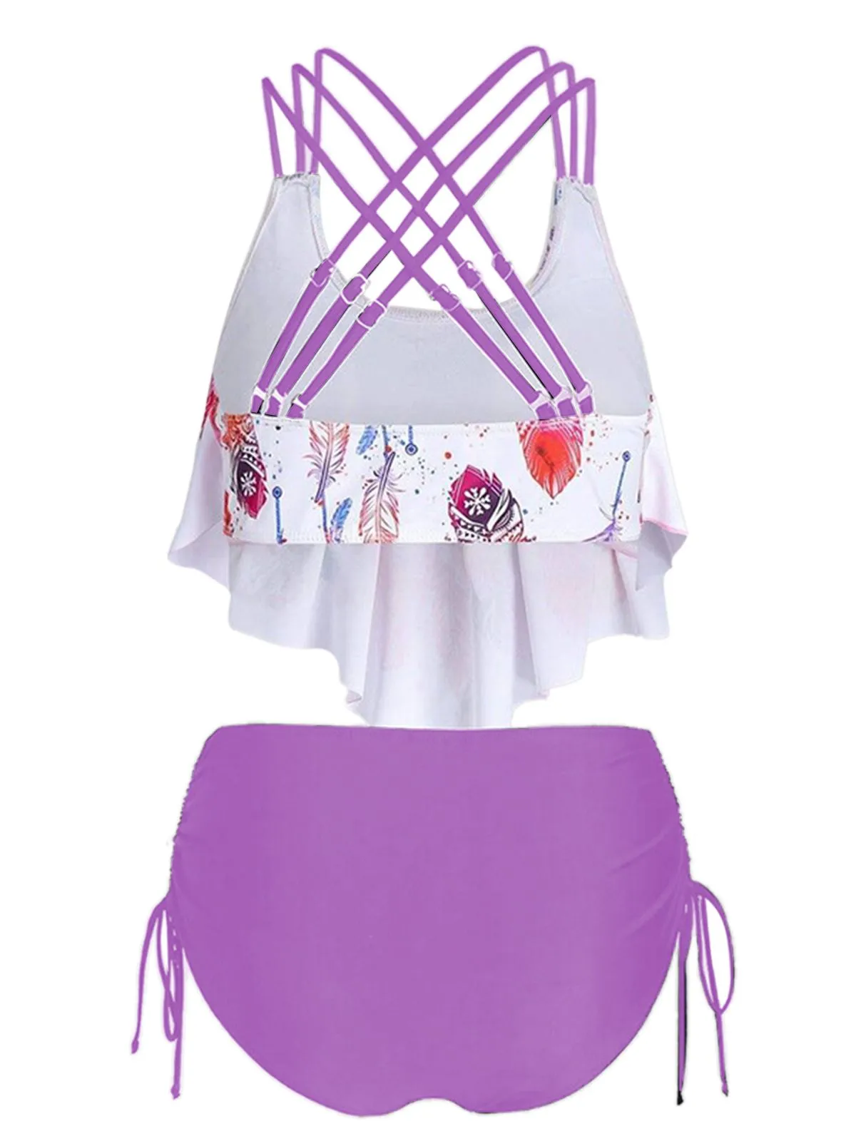 1950s Spaghetti Strap Feather Tankini Set sold by Retro Stage product image thumbnail 2