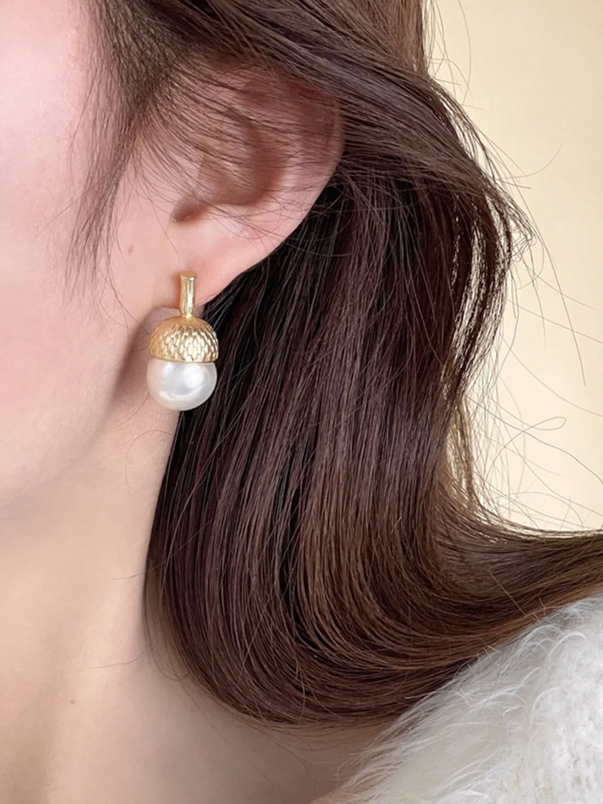 Vintage Pearl Pinecone Stud Earrings sold by Retro Stage product image thumbnail 4