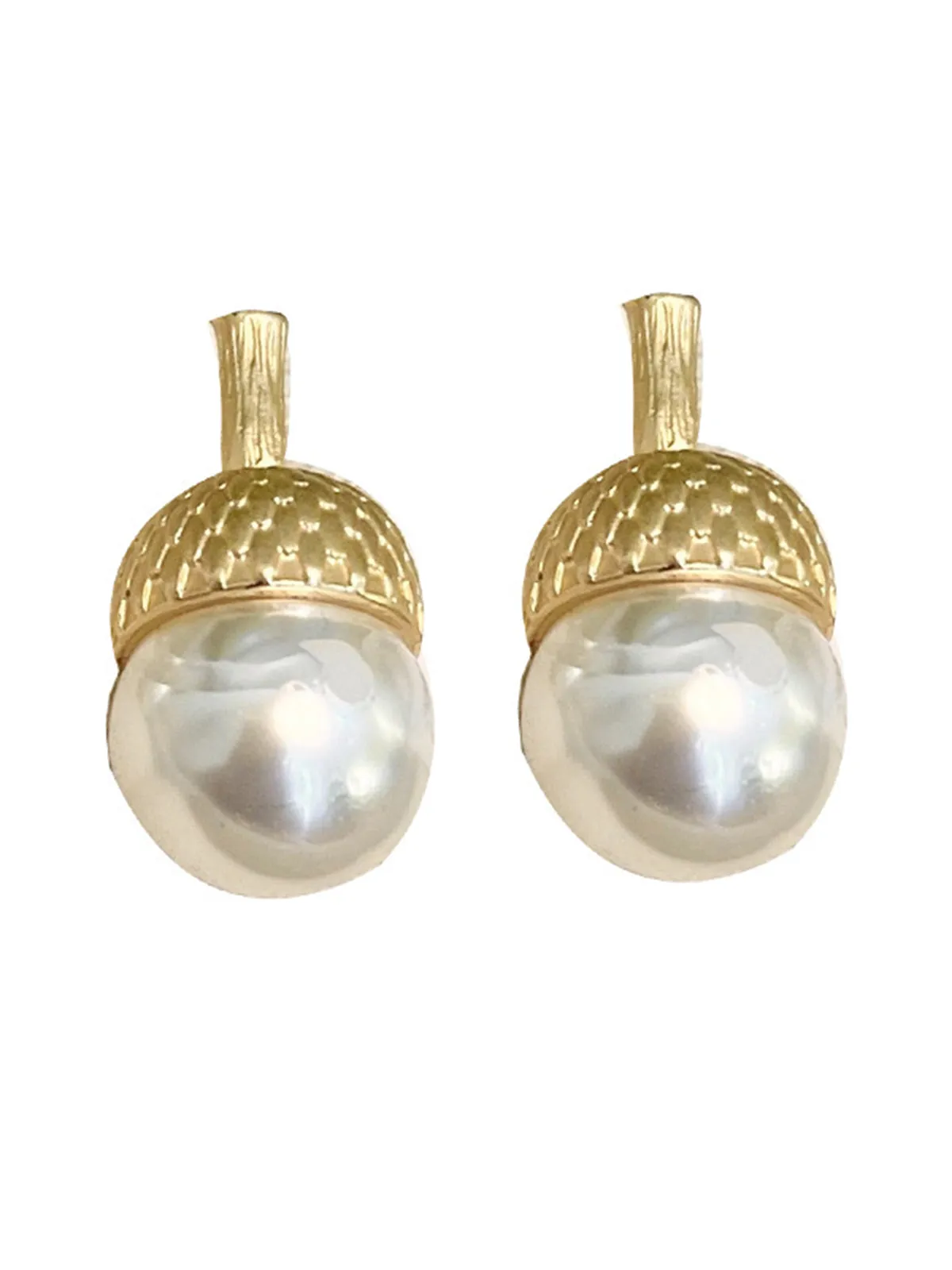 Vintage Pearl Pinecone Stud Earrings sold by Retro Stage