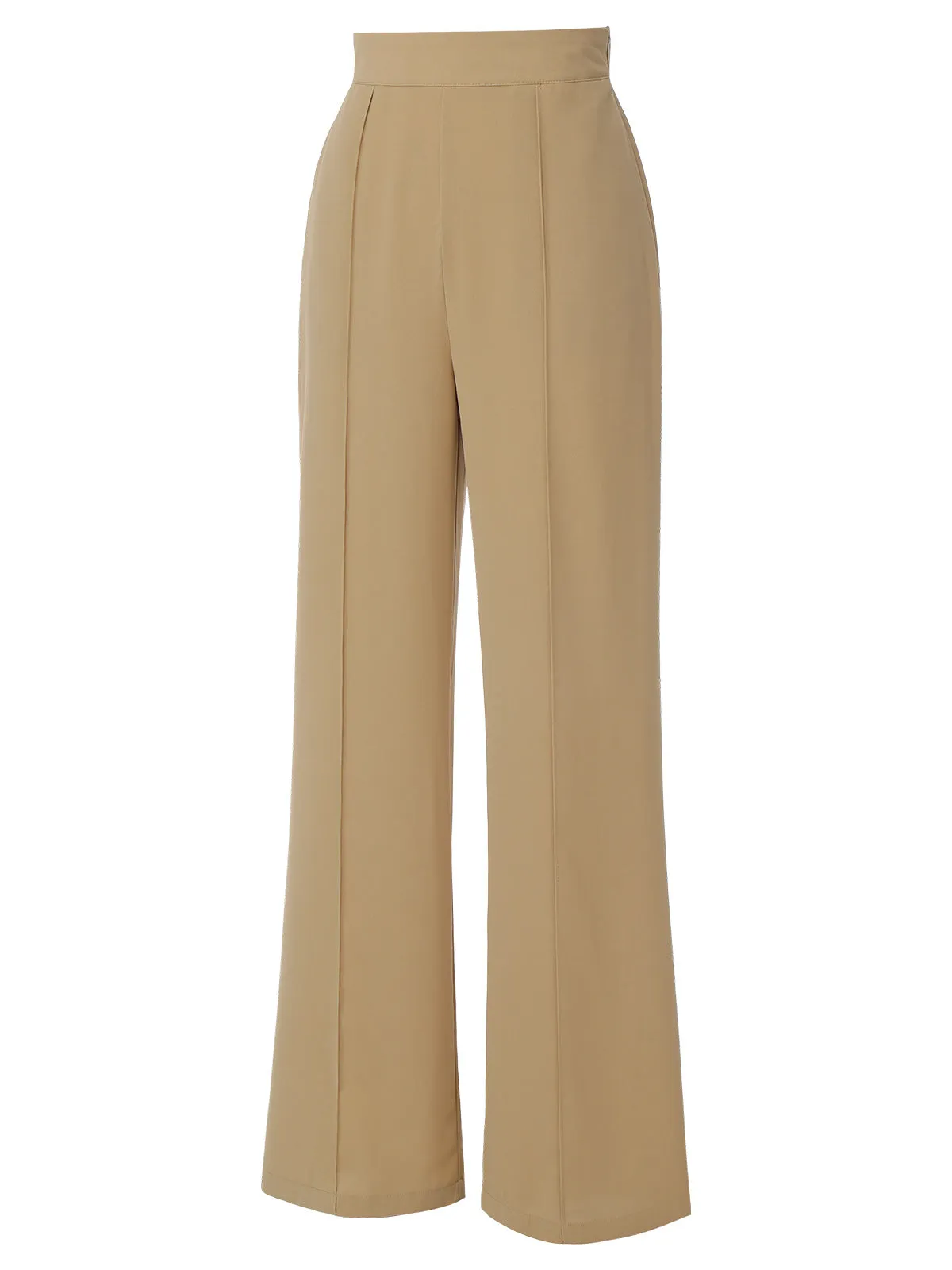 Khaki 1940s High Waist Wide Leg Pants sold by Retro Stage product image thumbnail 3