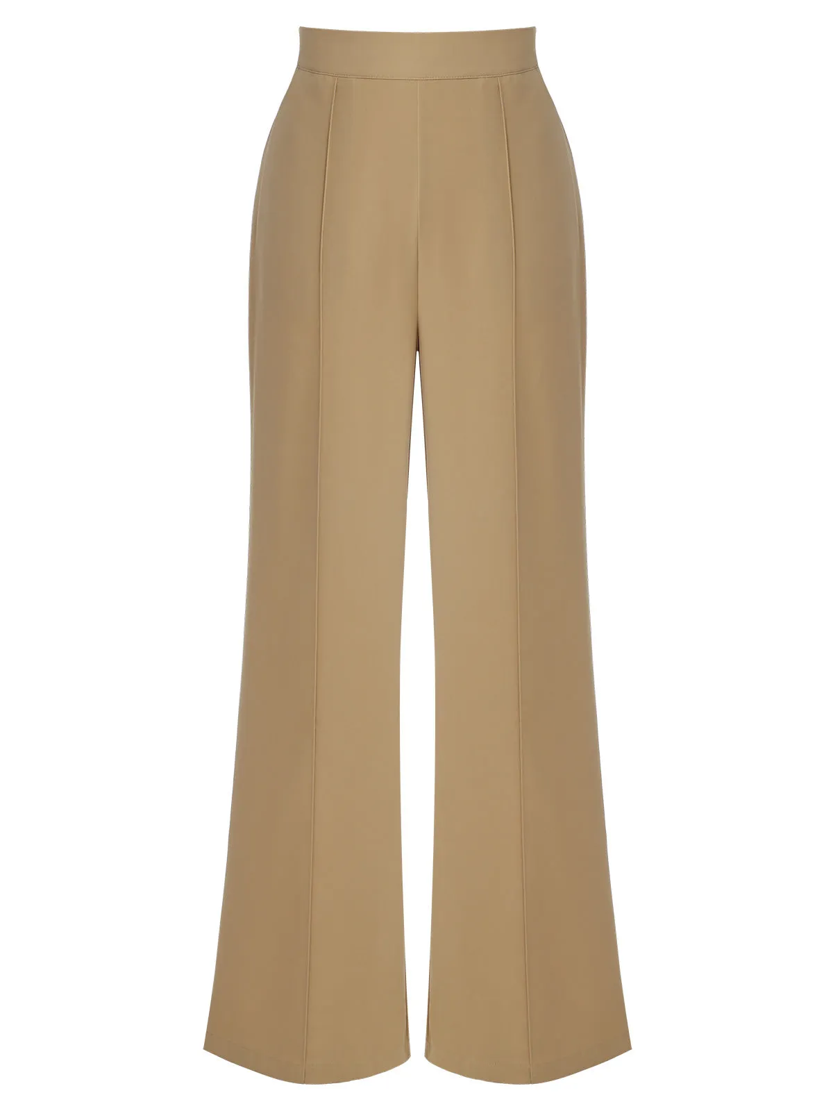 Khaki 1940s High Waist Wide Leg Pants sold by Retro Stage product image thumbnail 2