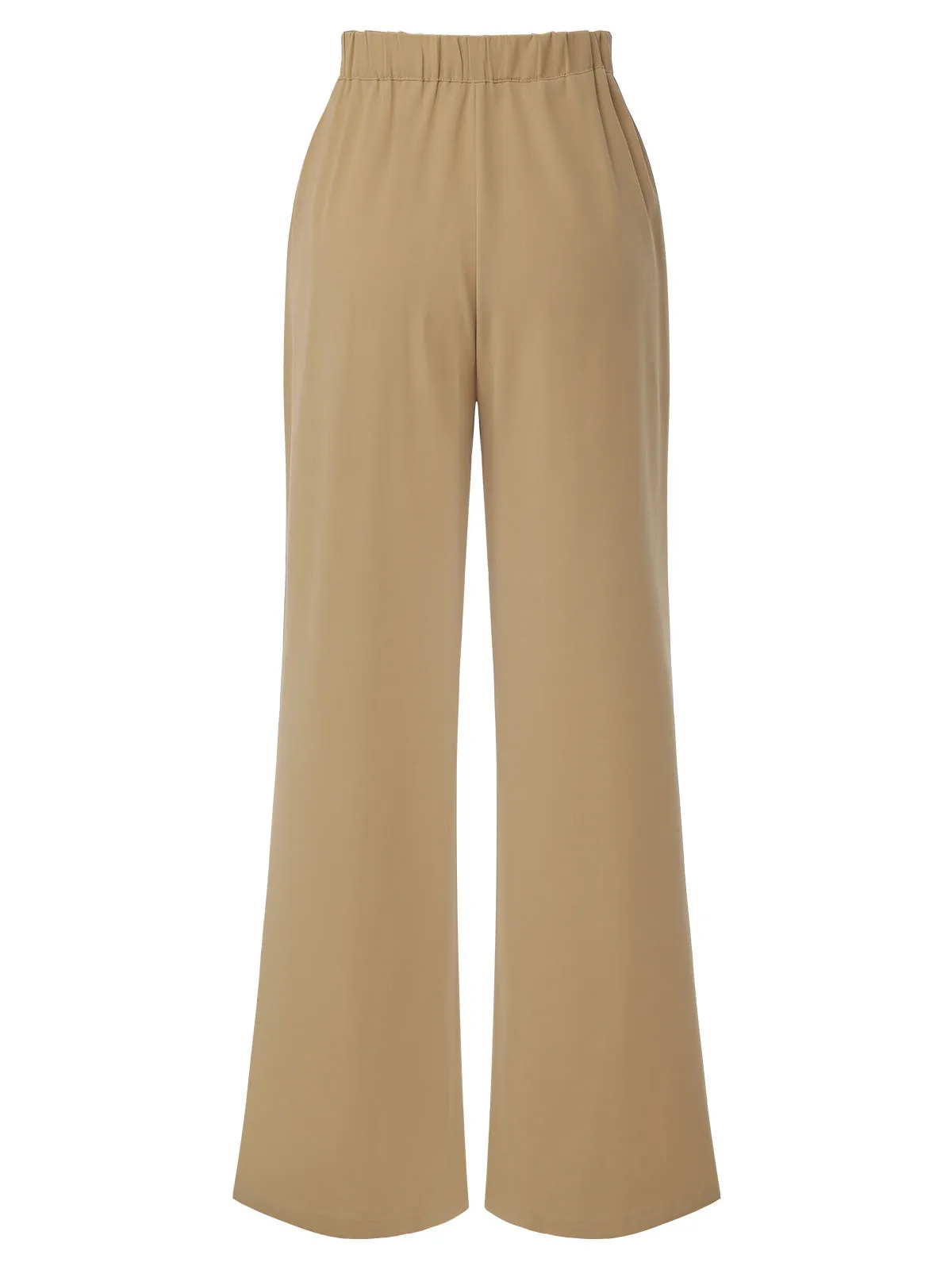 Khaki 1940s High Waist Wide Leg Pants sold by Retro Stage product image thumbnail 4