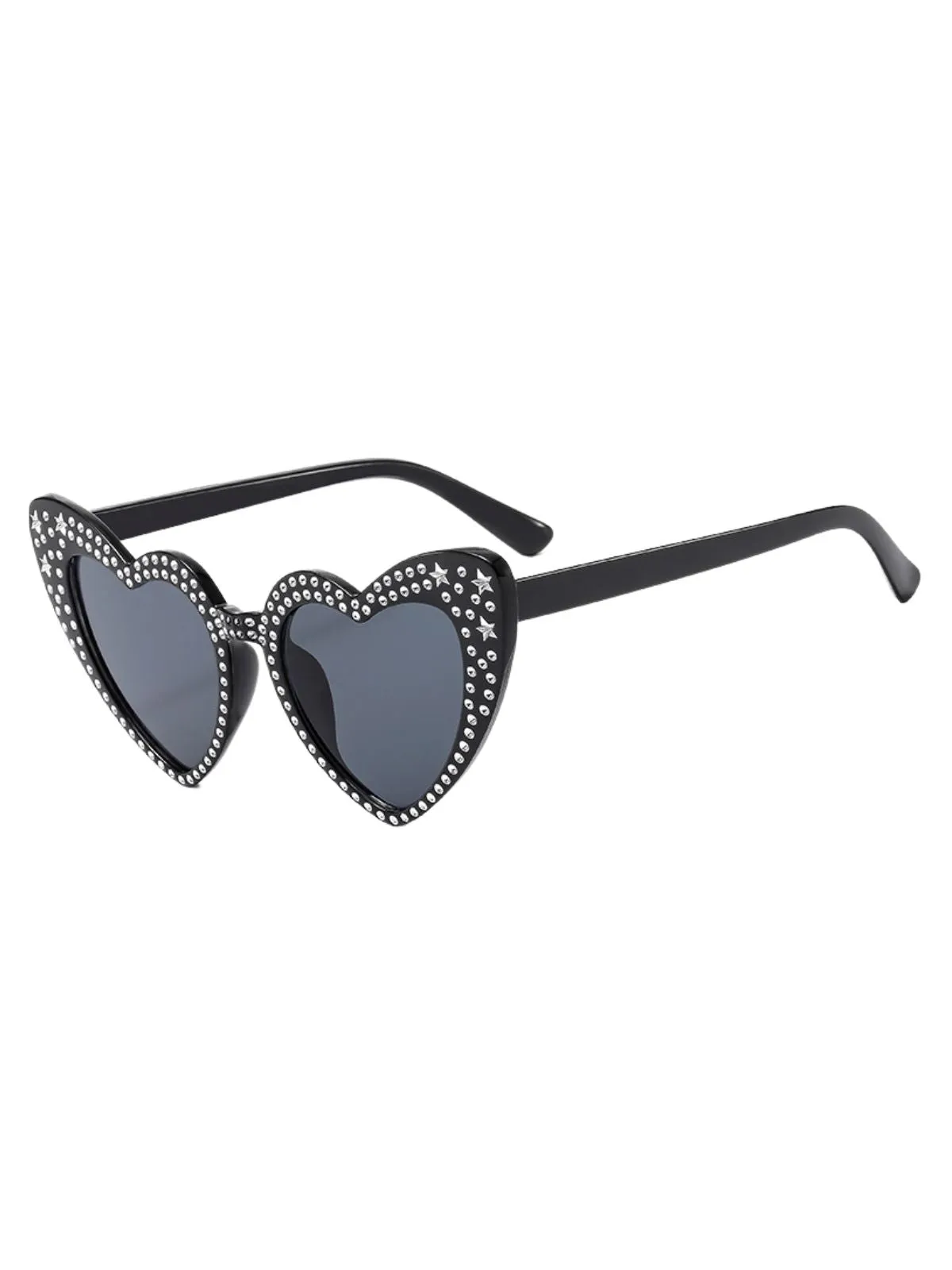 Solid Rhinestone Heart Frame Sunglasses sold by Retro Stage product image thumbnail 3