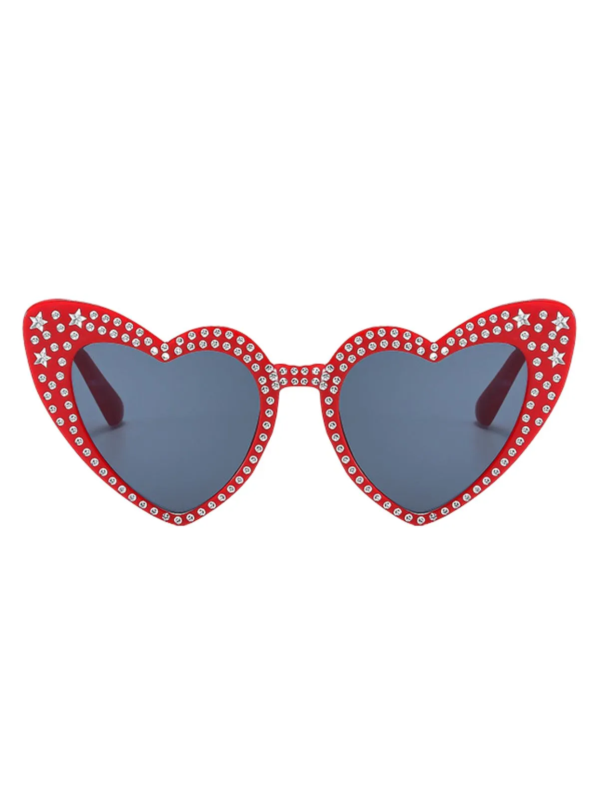 Solid Rhinestone Heart Frame Sunglasses sold by Retro Stage product image thumbnail 2