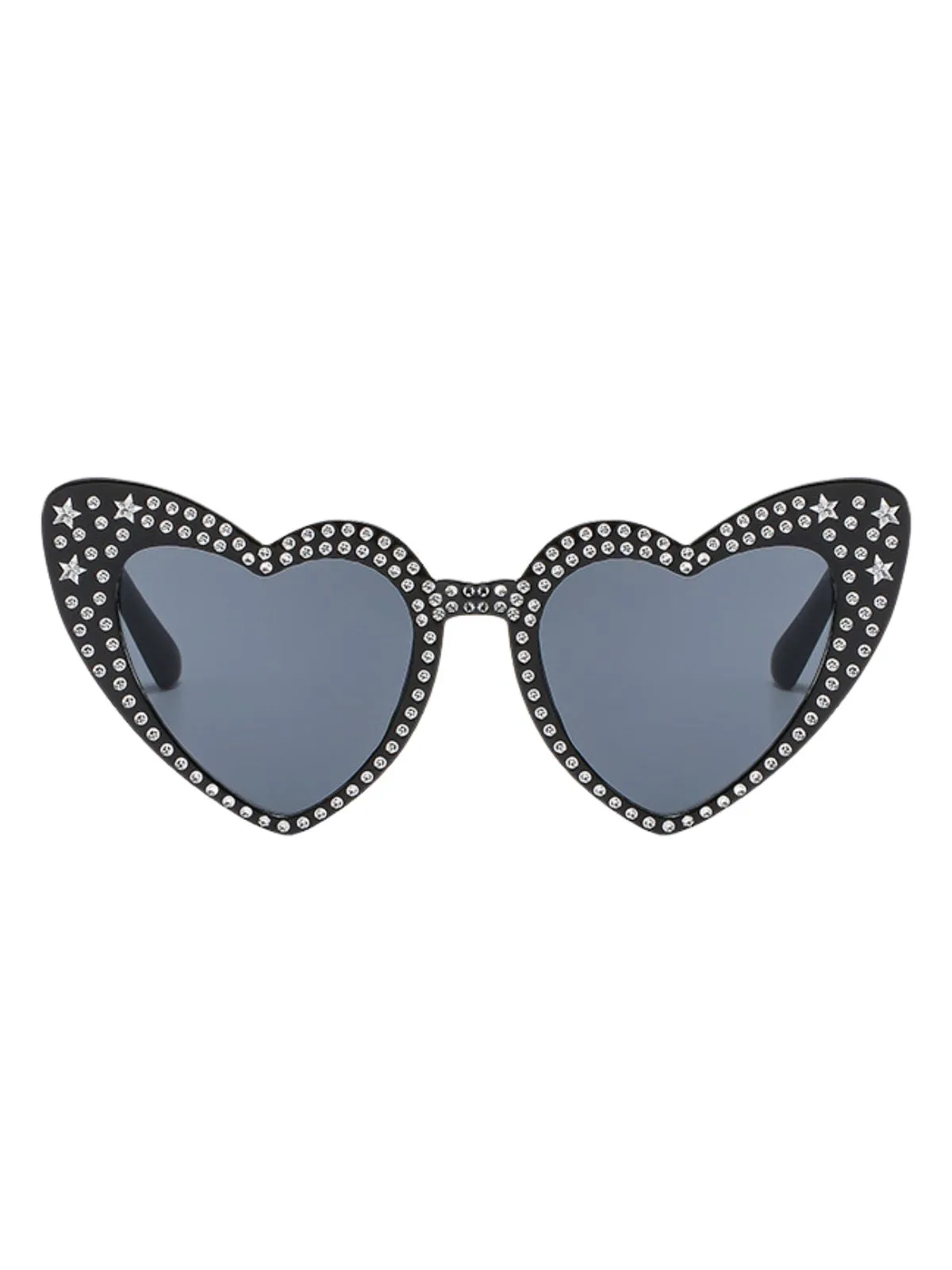 Solid Rhinestone Heart Frame Sunglasses sold by Retro Stage product image thumbnail 4