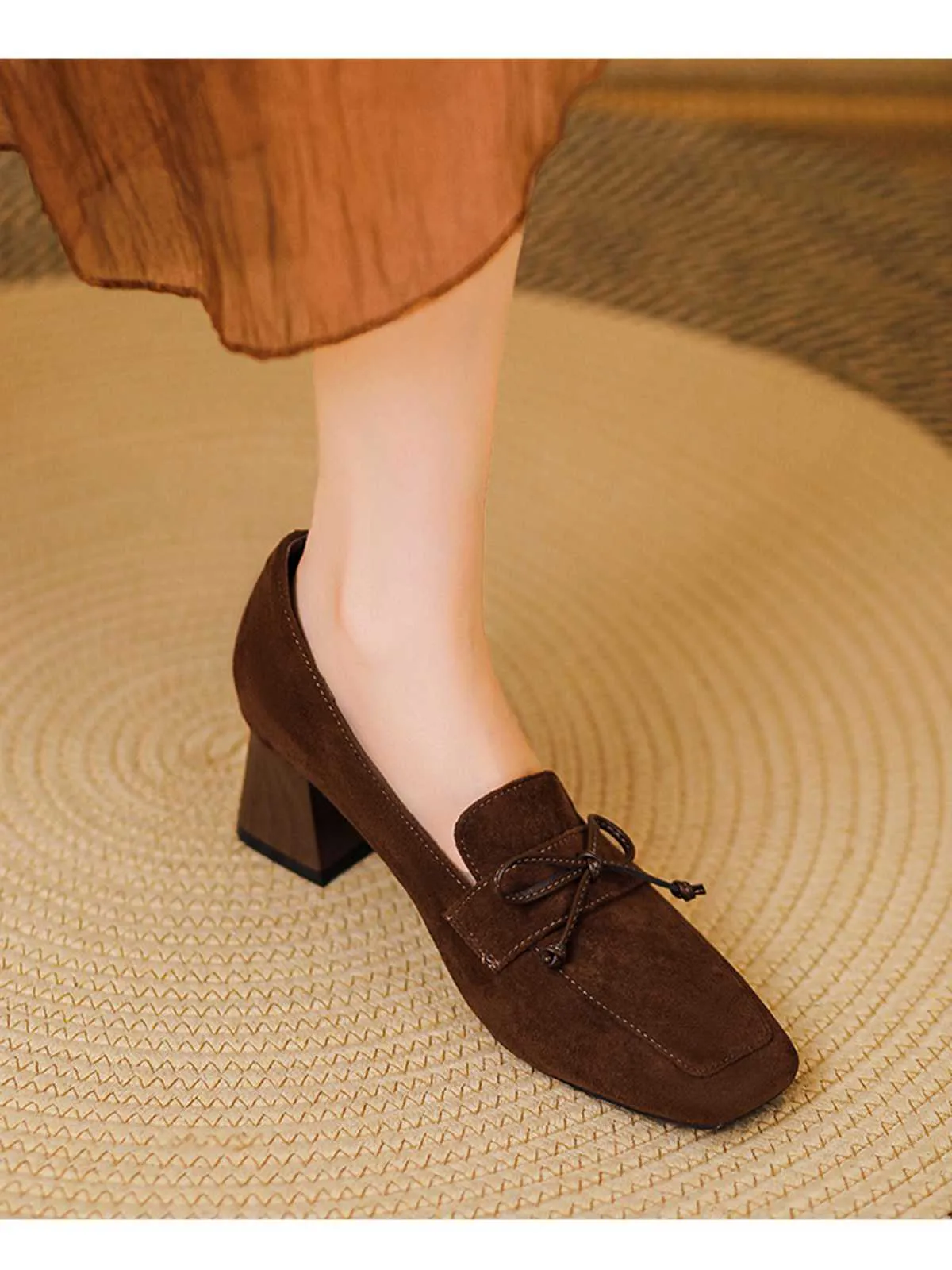 Retro Bow Square Toe High Heels Shoes sold by Retro Stage product image thumbnail 5