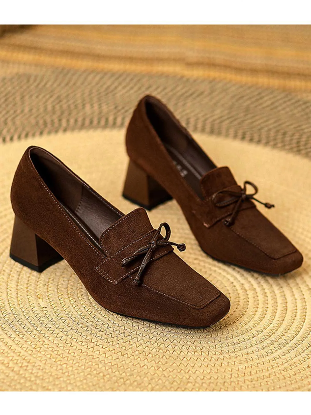 Retro Bow Square Toe High Heels Shoes sold by Retro Stage product image thumbnail 4