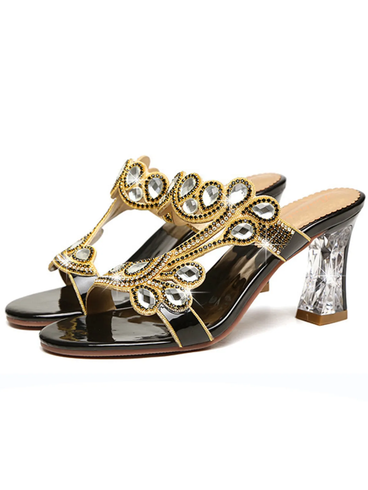 1920s Hand-Embellished Leather High Heels Shoes sold by Retro Stage product image thumbnail 3