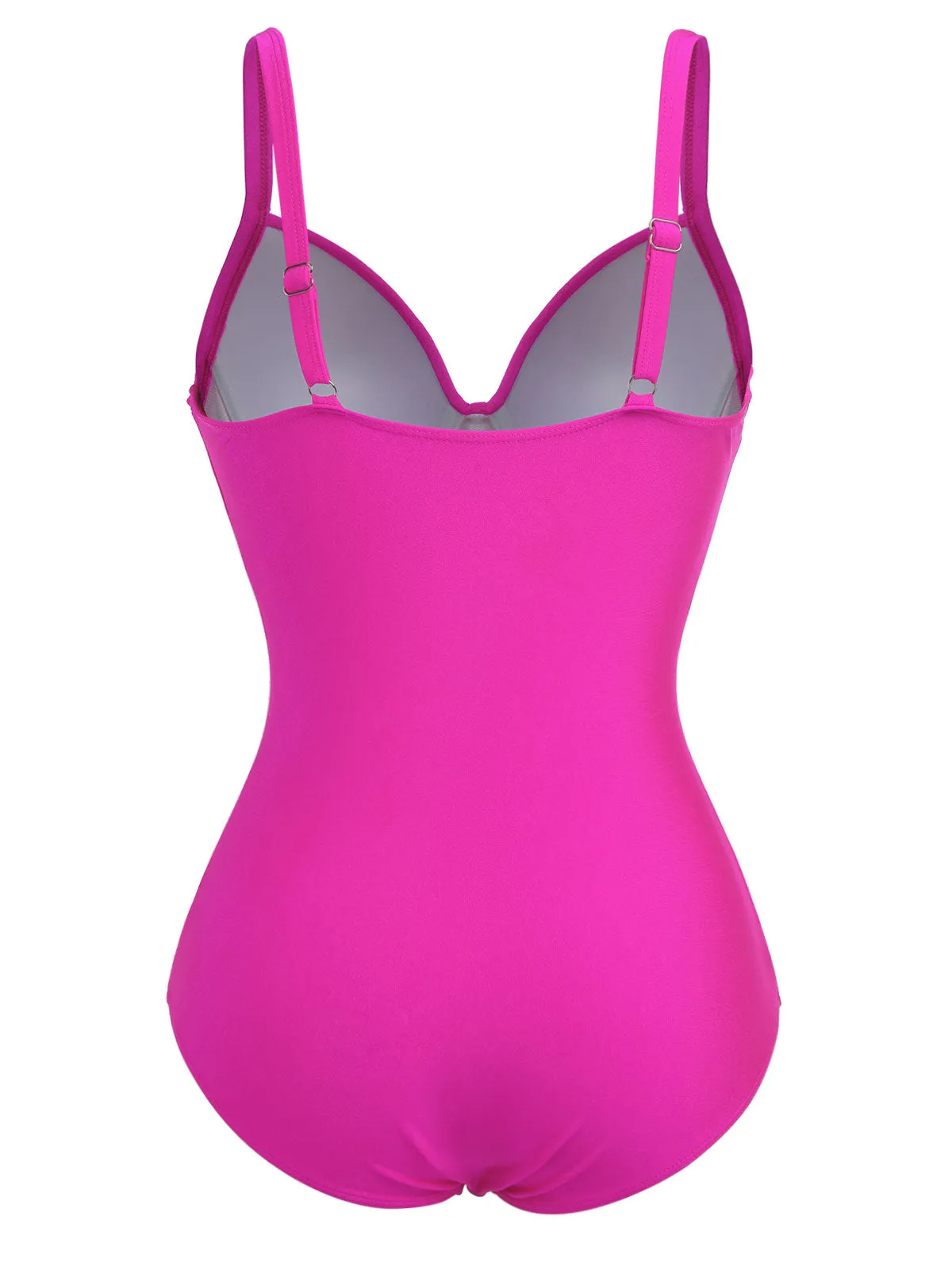 Pink 1960s Solid Spaghetti Strap Swimsuit sold by Retro Stage product image thumbnail 4